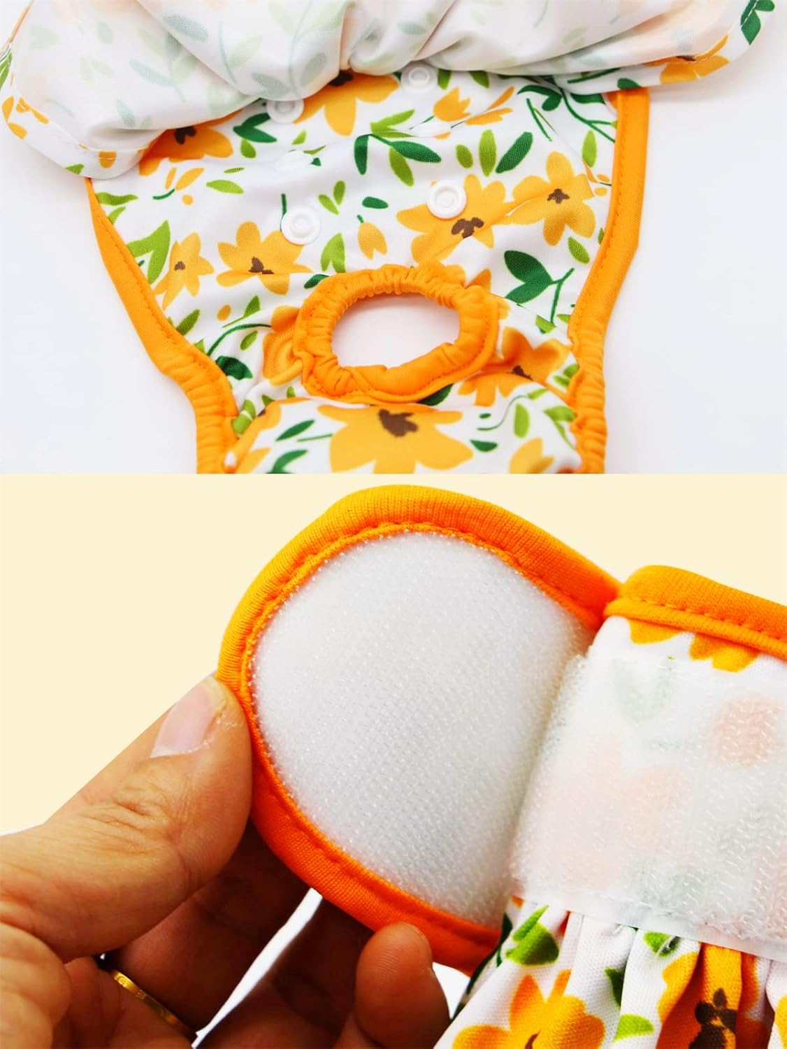 Reusable Dog Diapers for Female Dogs 3 Pack Washable Dog Panties Diaper Skirt Flower Love Heart Print Puppy Diapers Shorts for Dogs in Heat, Period