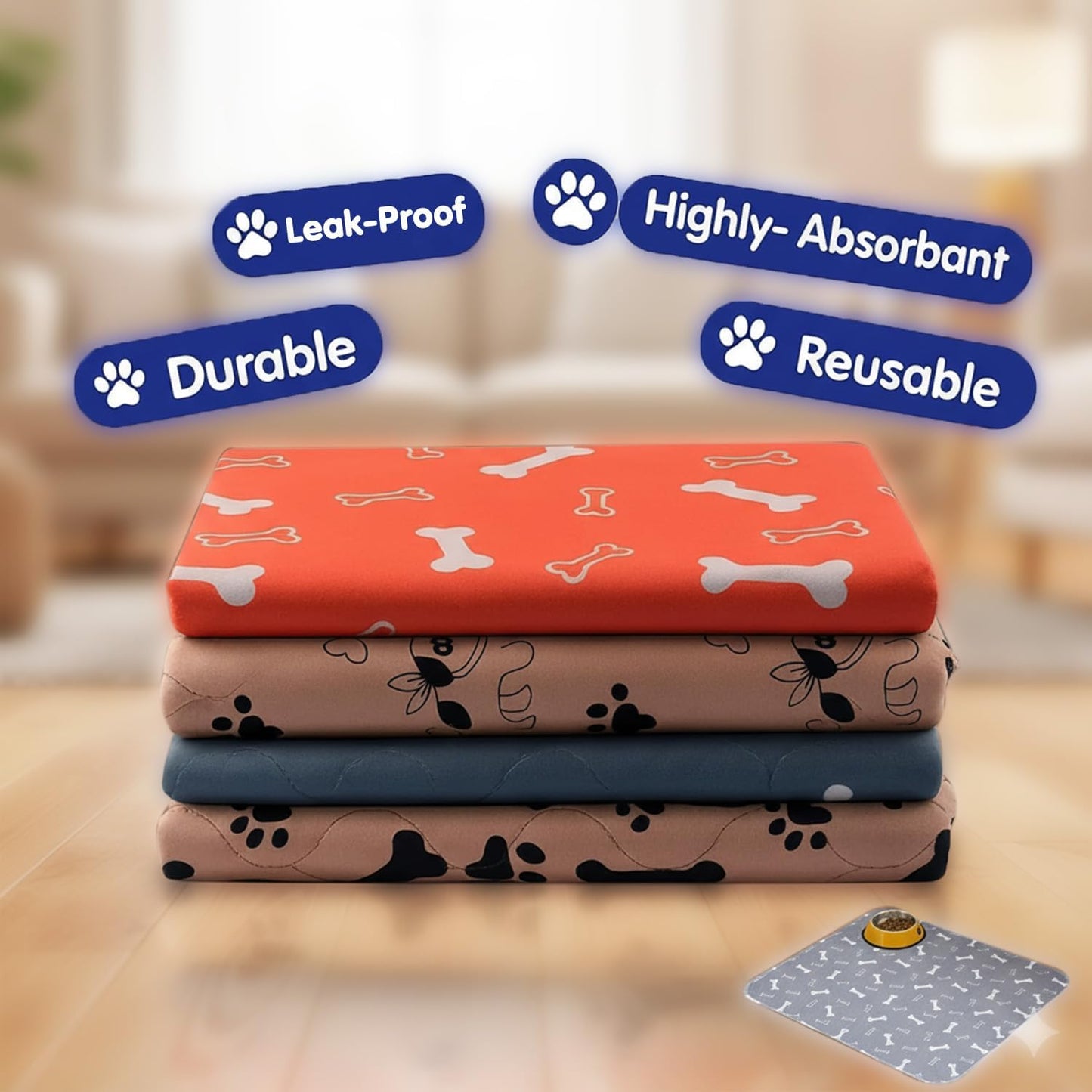 Puppy Pads with pheromones, Elite Pads for Cats, Washable Puppy Pads for Dogs and Cats, Leak-Proof & Anti-Slip Pet Training Pad for Home & Travel(Grey, L: 31.5" × 27.6")