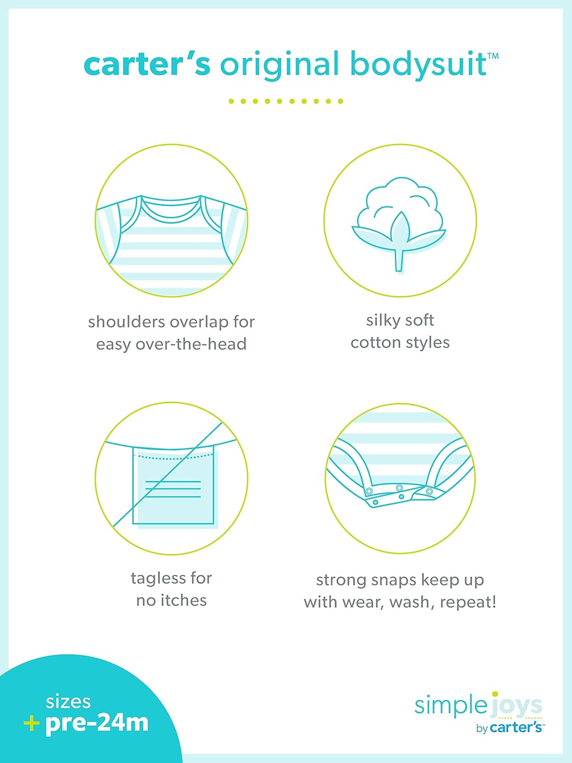 Simple Joys by Carter's Baby-Boys 6-Pack Short-Sleeve Bodysuit