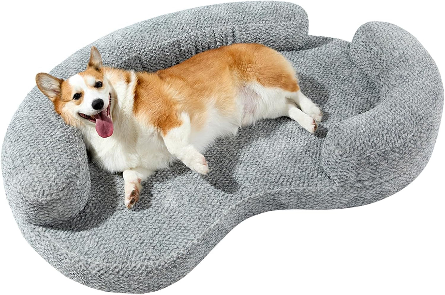 Orthopedic Memory Foam Dog Bed for Medium Sized Dog - Washable & Waterproof & Removable Warm Couch - Round Calming Bed for Anxiety Relief (43 x 29 x 8 Inch)