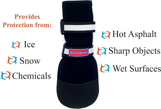 All Weather Neoprene Paw Protector Dog Boots with Reflective Straps in 5 Sizes! (XXL (4.5x4.5 in.))