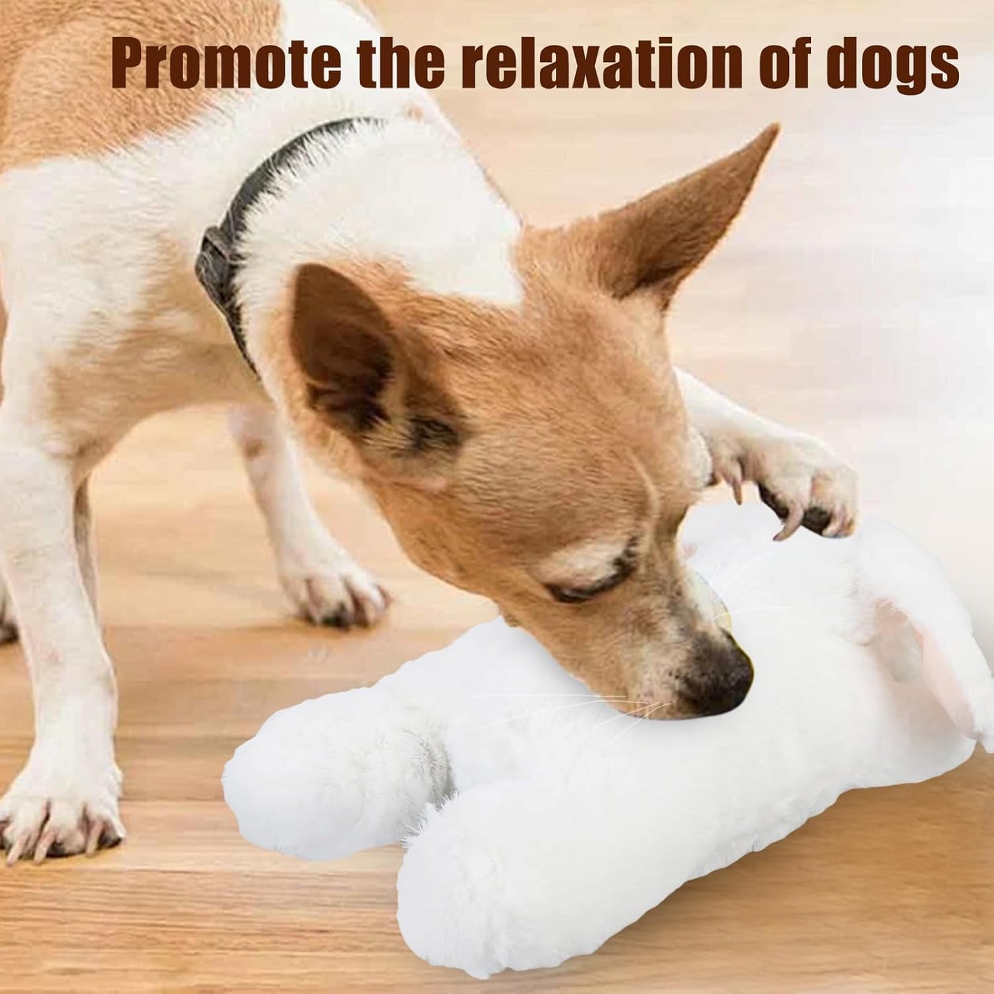 Puppy Toy with Heartbeat Stuffed Animal, Heartbeat Puppy for Dogs Pet Anxiety Relief Behavioral Sleep Aid Crate Kennel Training Cuddly Comfort Toy (White)