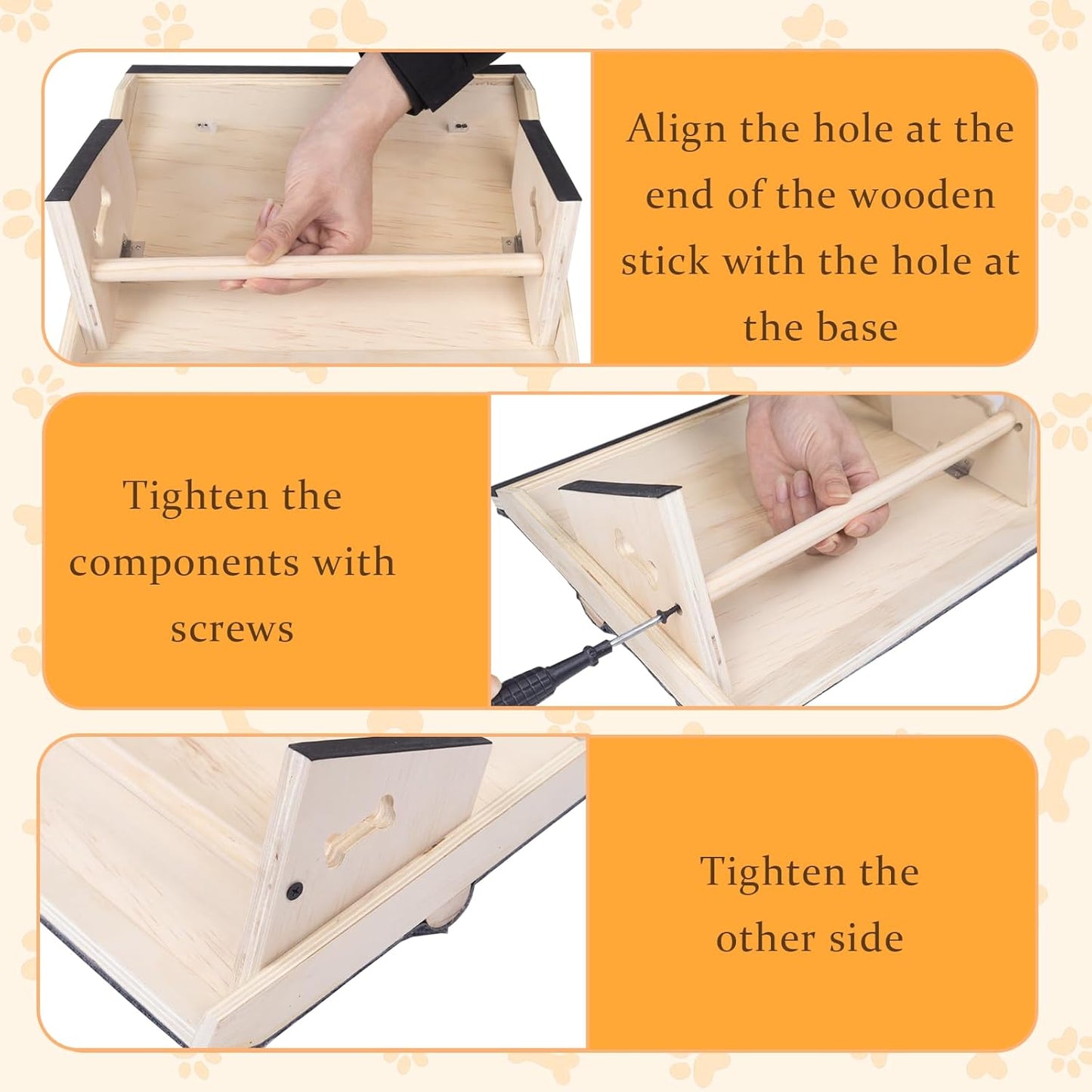 3 Pack Wooden Dog Ramp for Stairs,Friendly to Short-Legged/Small/Injured/Aged Dogs with High Support,13L*9W*5H''+26°Slope Fits Your Staircase,with Anti-Slip Pads for Climbing Safely,Stairs Assist