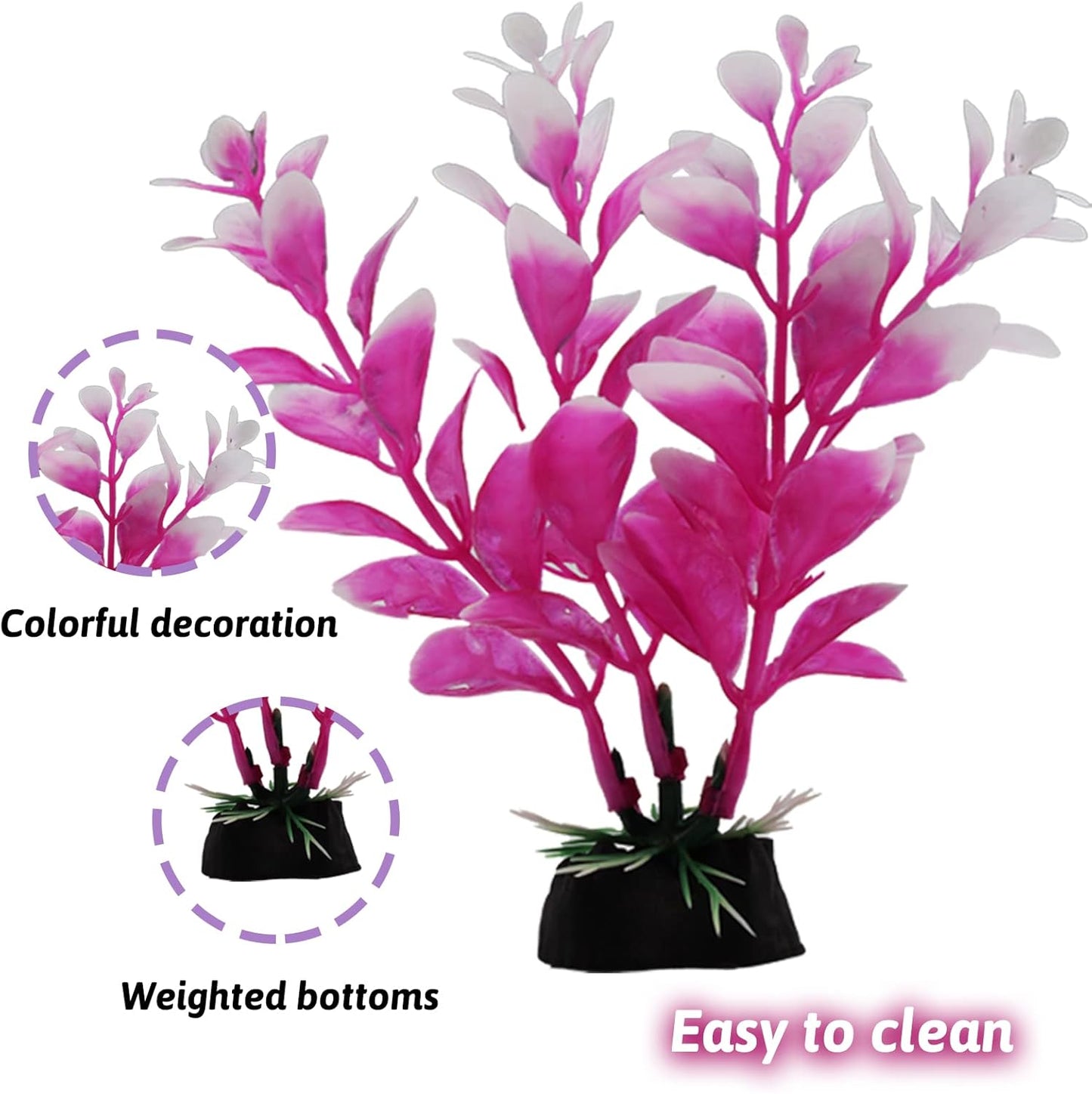 Fish Tank Decorations Plants with Resin Coral, 8 pcs Aquarium Decor