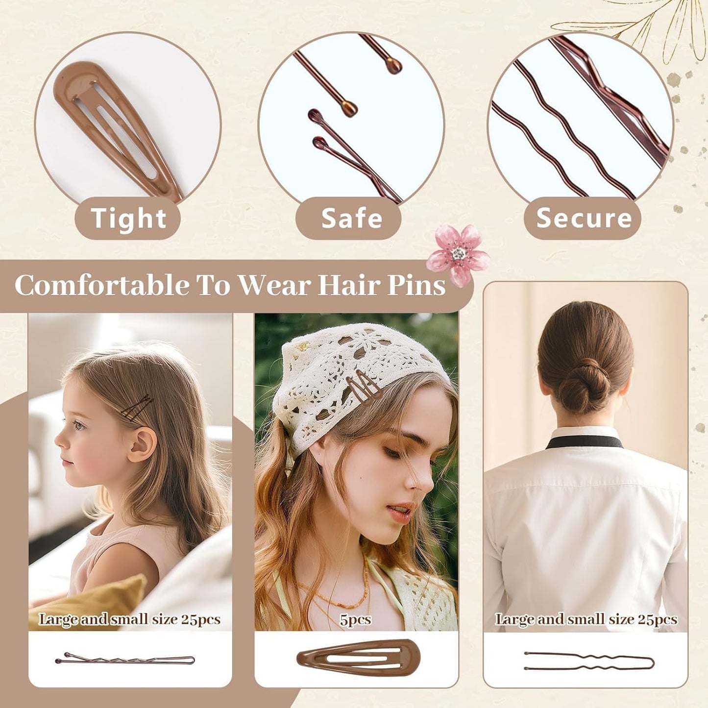386Pcs Ballet Hair Styling Kit-Hair Wax Stick, 200 Elastic Ties, 50 Bobby Pins, 50 U-Pins, 10 Invisible Hair Bun Nets, 3 Combs&Brushes, 2 Loop Tools, Professional Dance Performance Kit w/Storage Box