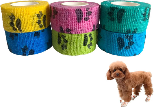 Disposable Puppy Booties Hot Pavement Protectors Adjustable Wrap On Design, Pet Shoes for Small Size Dogs and Cat, Shitzu, Maltese, Yorkie, Pomeranian Essentials, 6 Pack