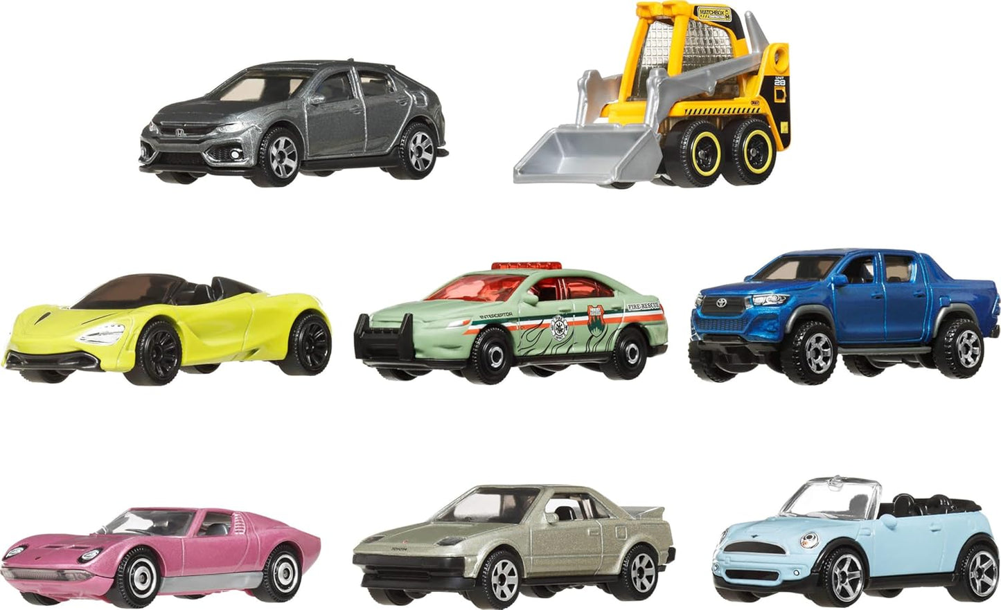 Matchbox 1:64 Scale Die-Cast Toy Cars or Trucks, Set of 8, Themed Multipack of 8 Vehicles Including 1 Exclusive (Styles May Vary)