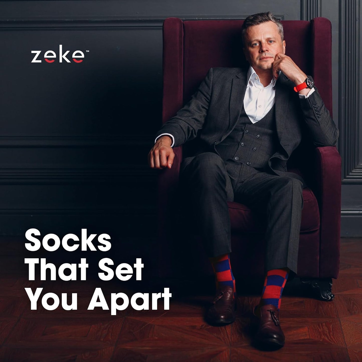 ZEKE Funny Dress Socks for Men - Funky Mens Crazy Socks - Cool Colorful Patterned Fun Socks for Men