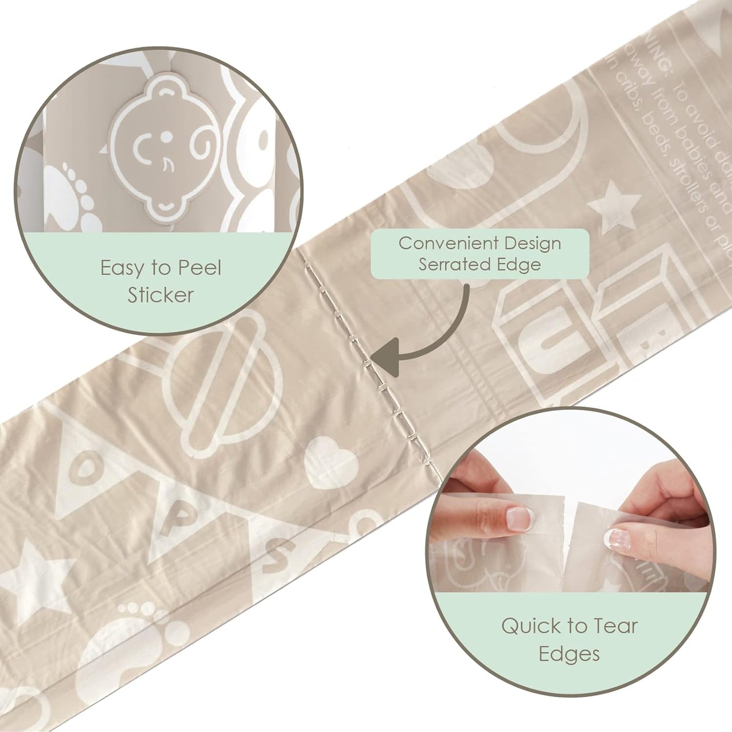 Moodie Disposable Diaper Bags Dispenser COMBO PACK | 105 VANILLA SCENTED Baby Poop Bags TOTAL | Dirty Diaper Trash Bags | Diaper Bags Disposable (VANILLA DREAM)