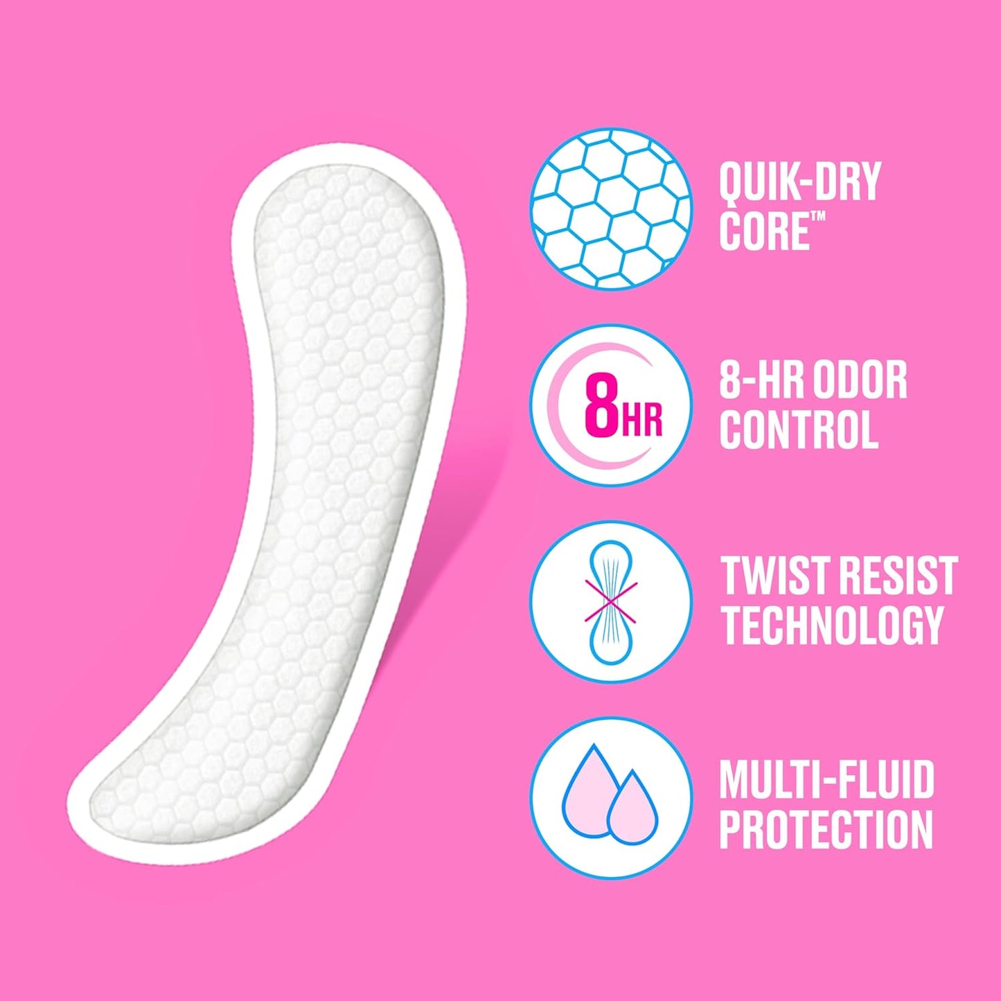 Carefree Panty Liners, Long Liners, Unwrapped, Unscented, 92ct