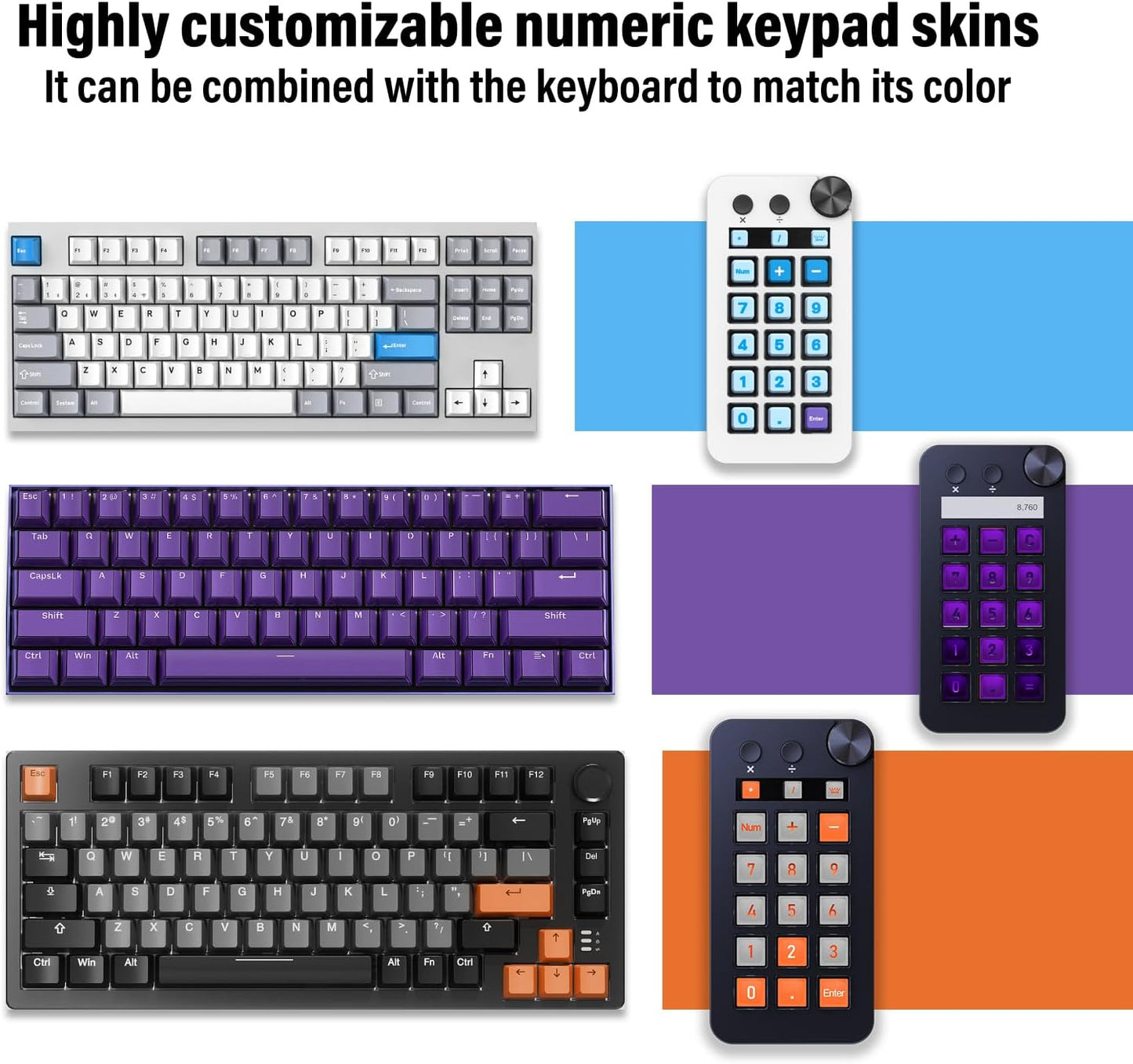 Streaming Deck for Live Streamers,Game Commands Keyboard for Gamers,Macro pad for Content Creators,Soundboard Keypad for OBS and YouTube,ThreeModes(ShortcutKeys,Calculator,Numeric Keypad)