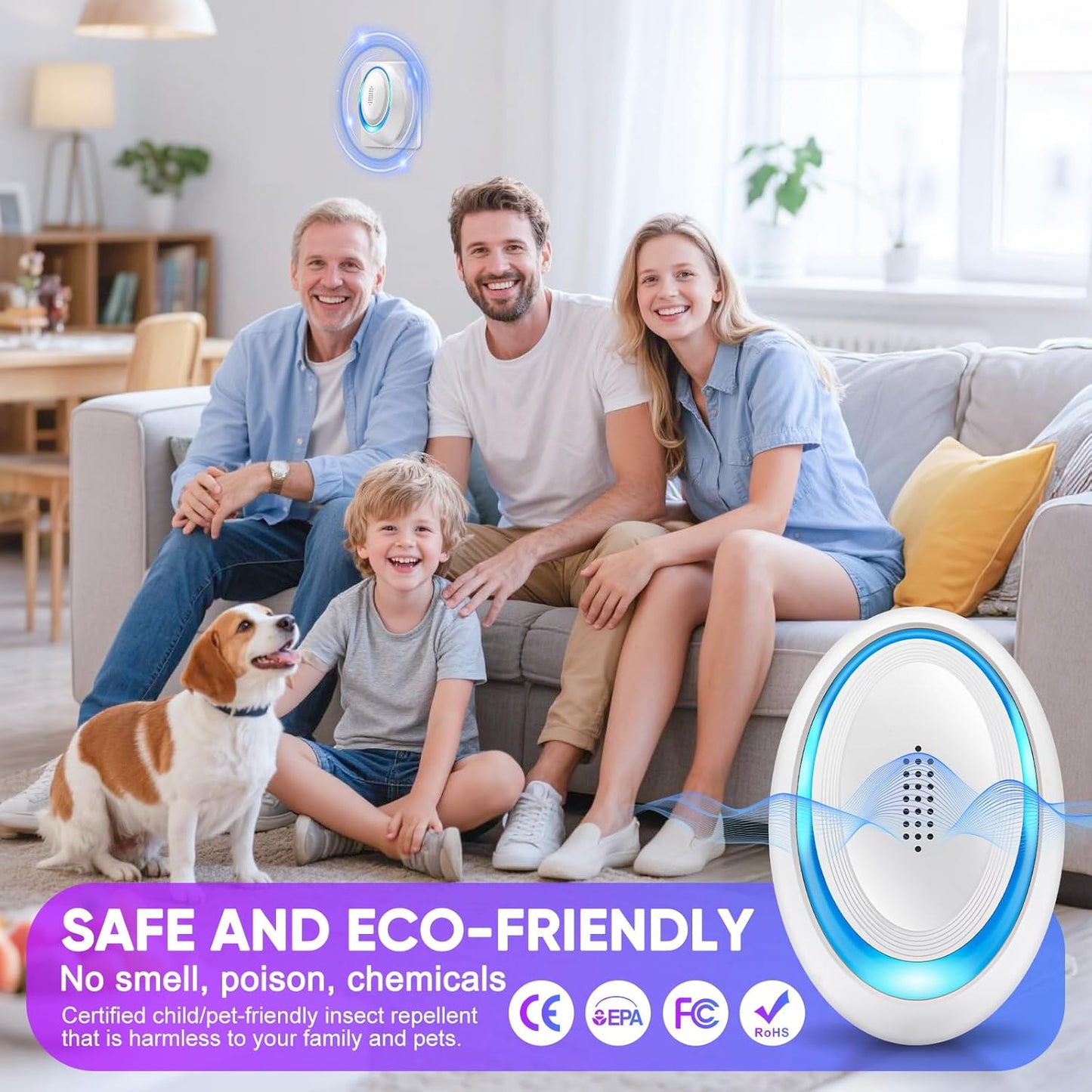 Ultrasonic Pest Repeller Indoor Ultrasonic Repellent, Mouse Repellent for Roach, Rodent, Mouse, Mosquito, Mice, Spider, Ant, Bugs Electronic Plug-in Pest Control 6 Pack