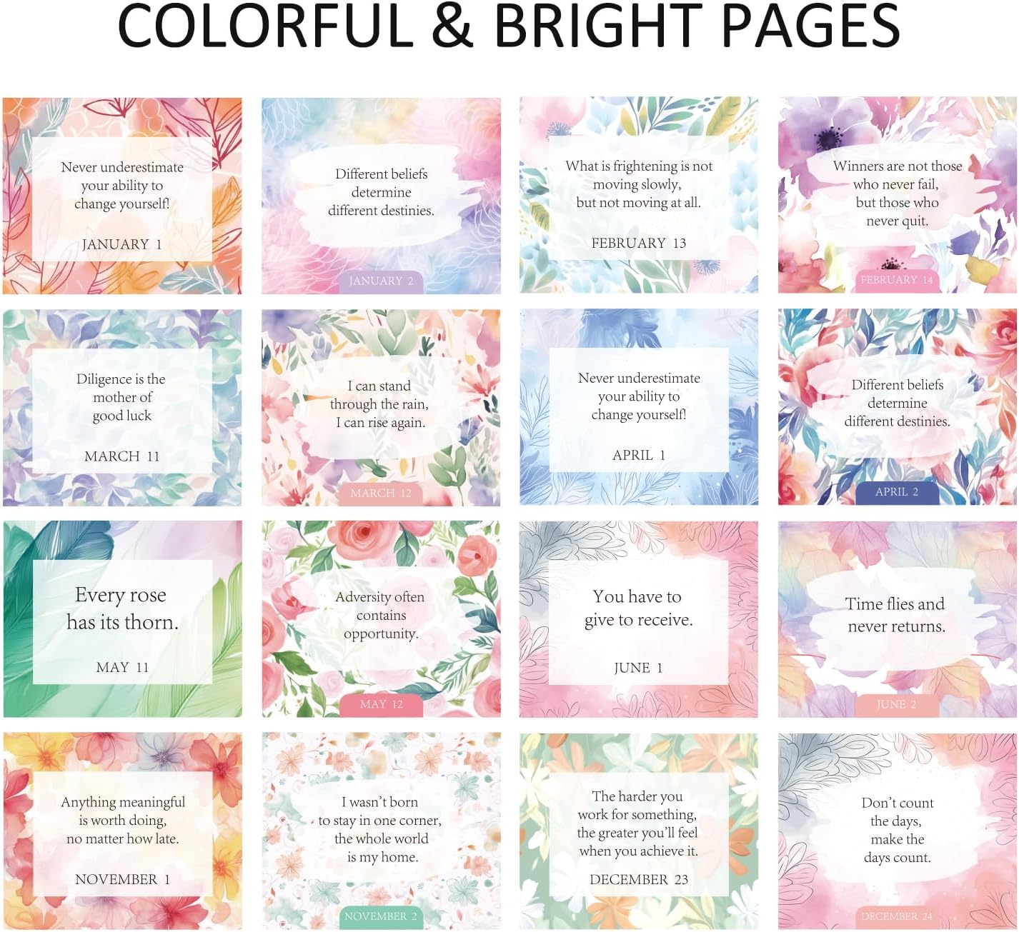 Daily Flip Calendar with Inspirational Quotes - Motivational Perpetual Calendar Desk Office Home Decor for Women, Gifts Desk Accessories for Girls Positive Affirmations