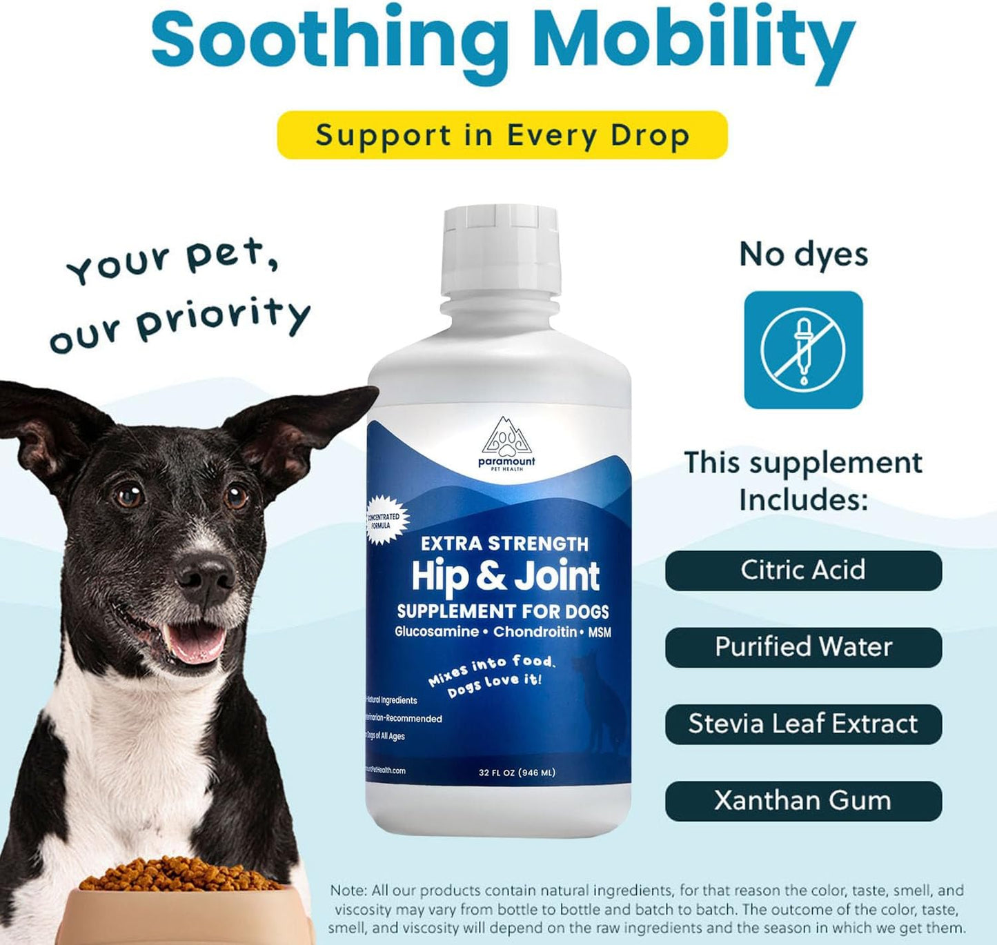 Large Dog Vitality Bundle: Liquid Glucosamine & Vitamins for Joint Health and Wellness