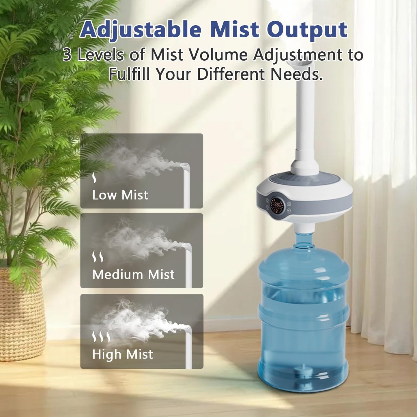 Humidifier Large Room 1000 sq.ft. Whole house & Commercial Humidifier 800ml/h Mist Output, Tankless Ultrasonic Cool Mist Industrial Humidifiers for Home, Office, Plants, Greenhouse, Warehouse