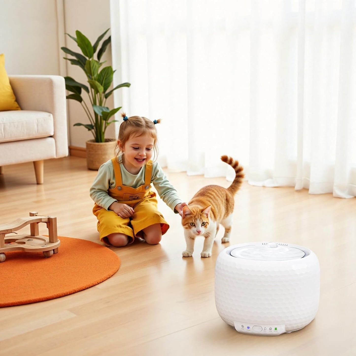 1.8L Wireless Cat Water Fountain with 5200mAh Rechargeable Battery, Cordless Pet Water Fountain with Ultra Quiet Pump, 2 Flow Modes Automatic Drinking Fountain for Cats & Small Dogs (ABS)