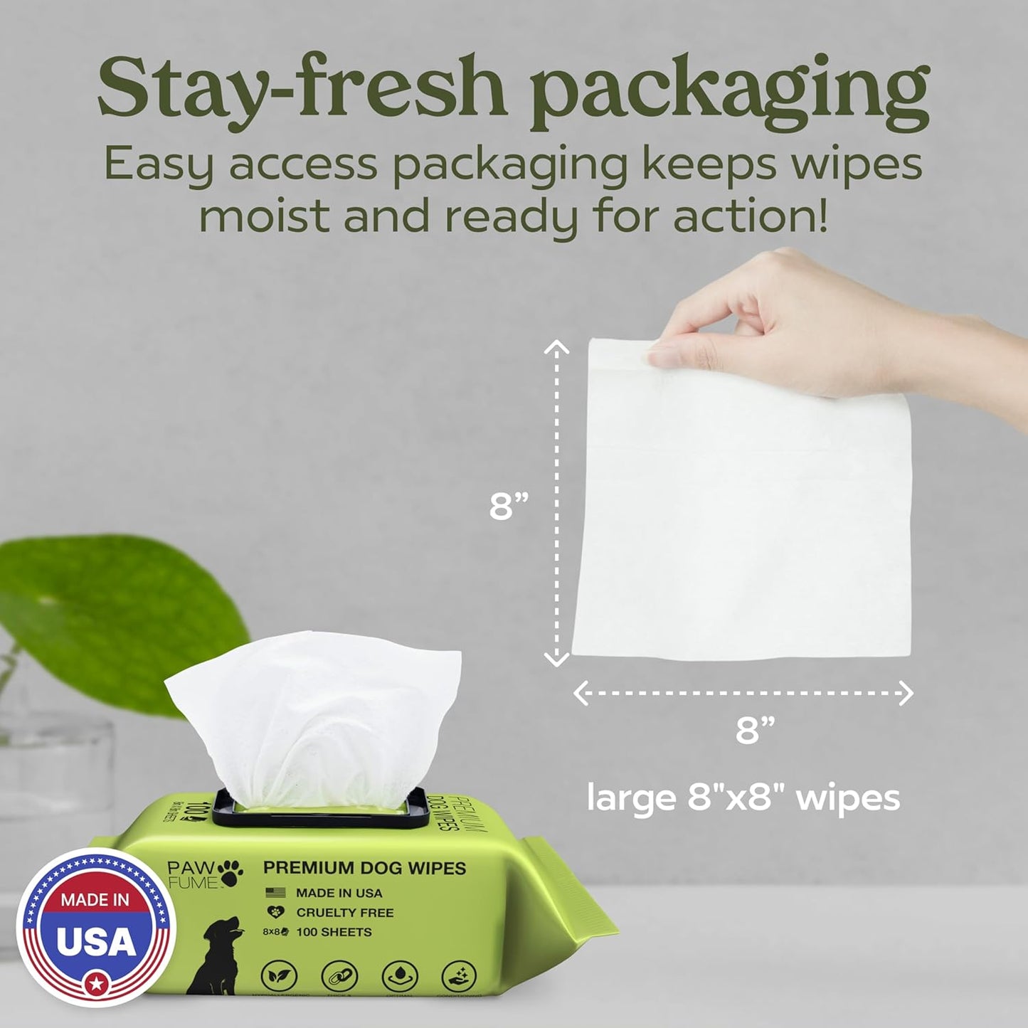 Pawfume Dog Wipes 2 x 100 Count, Pet Wipes – Hypoallergenic & Gentle Dog Wipes for Eyes, Face, Butt, and Paws – Cleaning & Deodorizing, Grooming Tear Stain Wipes for Puppy, Adult Dogs & Cats