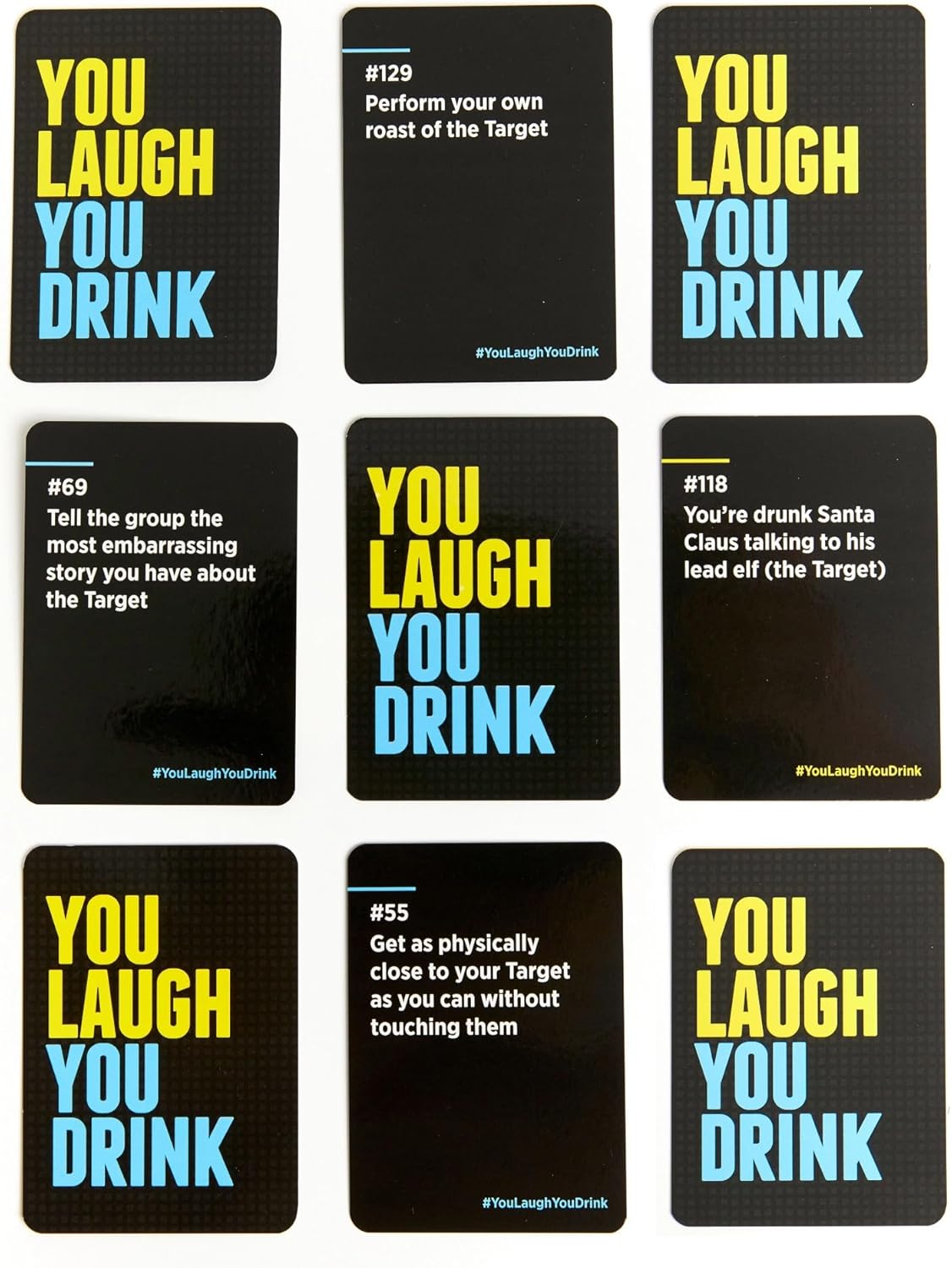 DSS Games You Laugh You Drink for People Who Can’t Keep A Straight Face [Try Not to Laugh Cards | Party Game for Adults | 150 Fun Prompt Cards for Game Nights, Pregames | Gift for Him]
