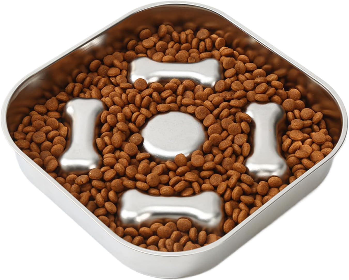Slow Eating Dog Bowl | Non-Slip Stainless Steel | Large Slow Feeder Dog Dishware | for Small Medium Large All Breeds Wet Dry Food Indoor Home Outdoor