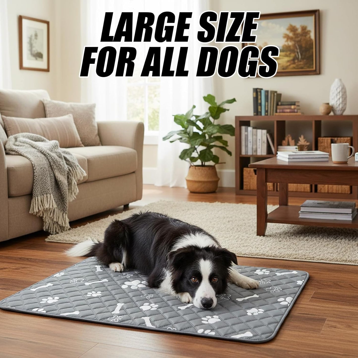 Puppy Pad with Pheromones, Training Pads for Dogs, 30x30cm Blue Bone Design, Includes 3 Random Color Bell Balls, Ideal for Puppy Potty Training, Senior Pet Care, and Travel