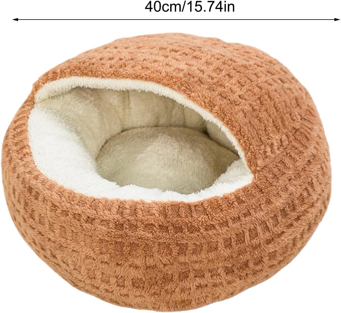 Hooded Calming Cat Cave - Hooded Kitten Bed, Cat Tent for Home Bedroom Balcony, Pet Bed with Thick Padding, Pet Sleeping House, Cave Cushion for Indoor Shelter Living Room Apartment