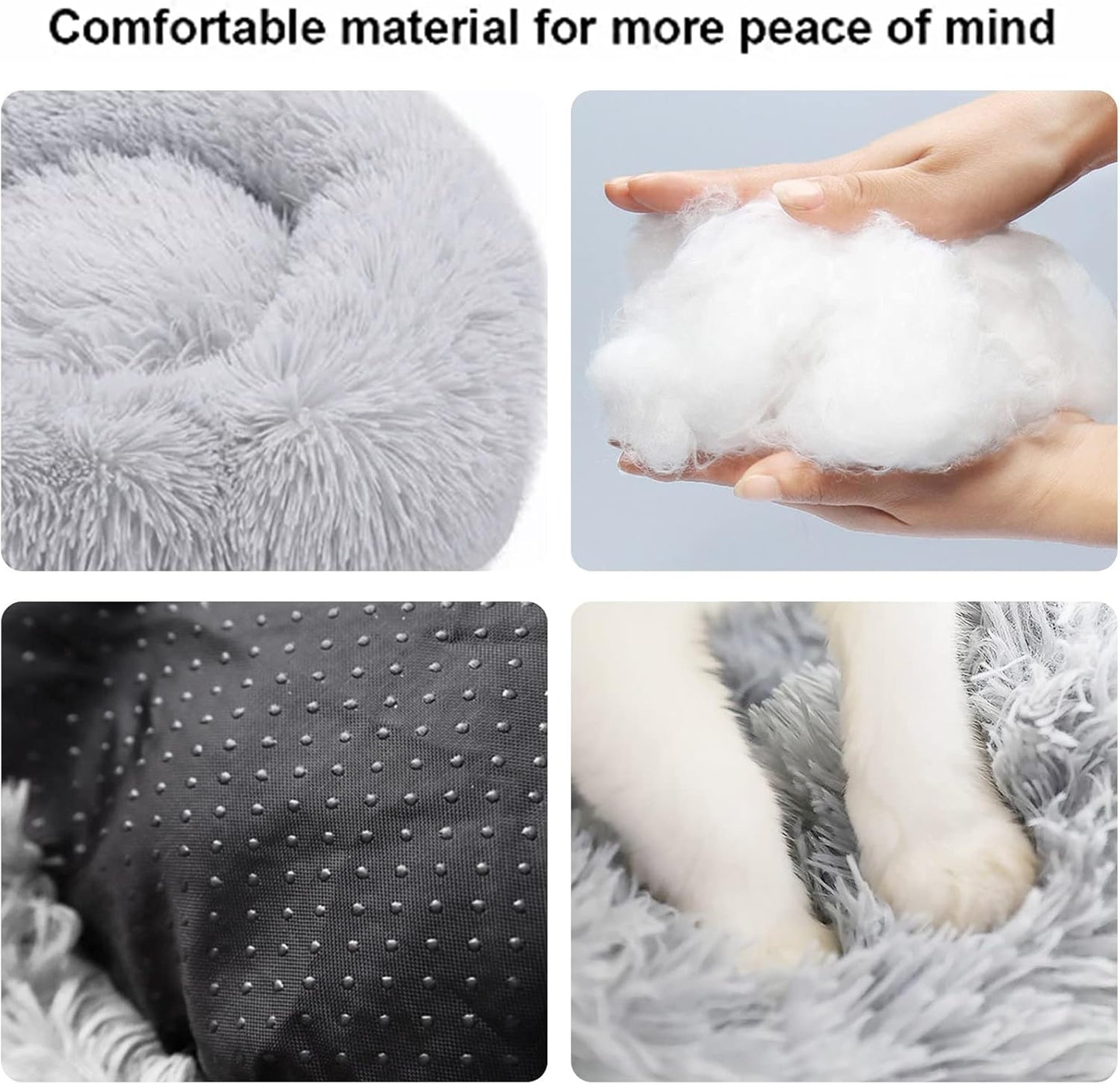 Dog Bed for Small Medium Large Dogs Cats, 20 inch Calming Washable-Round Cozy Soft Pet Bed for Puppy and Kitten with Slip-Resistant Bottom