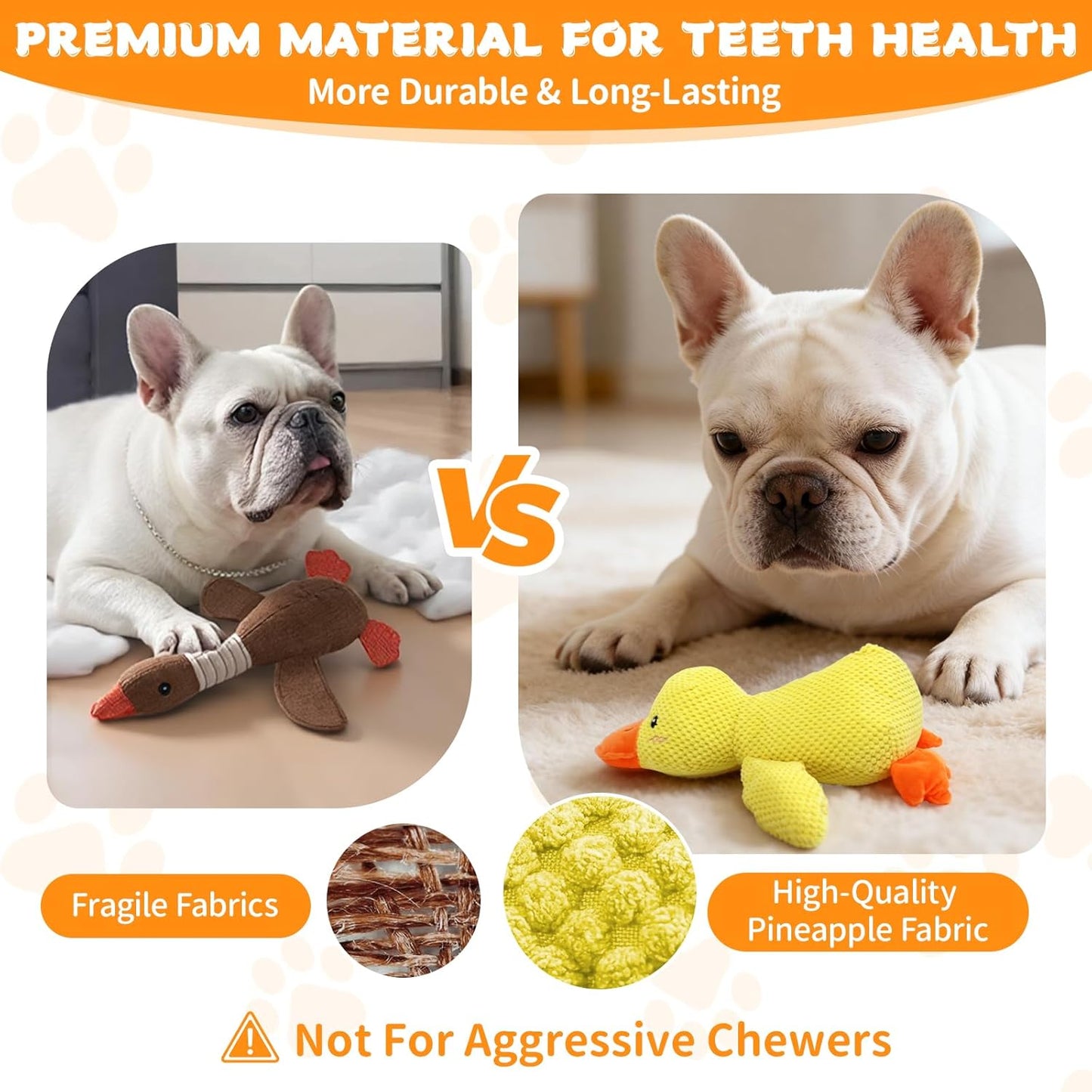 Dog Calming Duck Toys, 2026 New Interactive Duck Toy with Quack Sound and Crazy Crinkle for Puppy Teething, Soft Stuffed Plush Calming Duck Toy for Dogs Reduce Boredom -Yellow, 9.8"x8.6"(S)