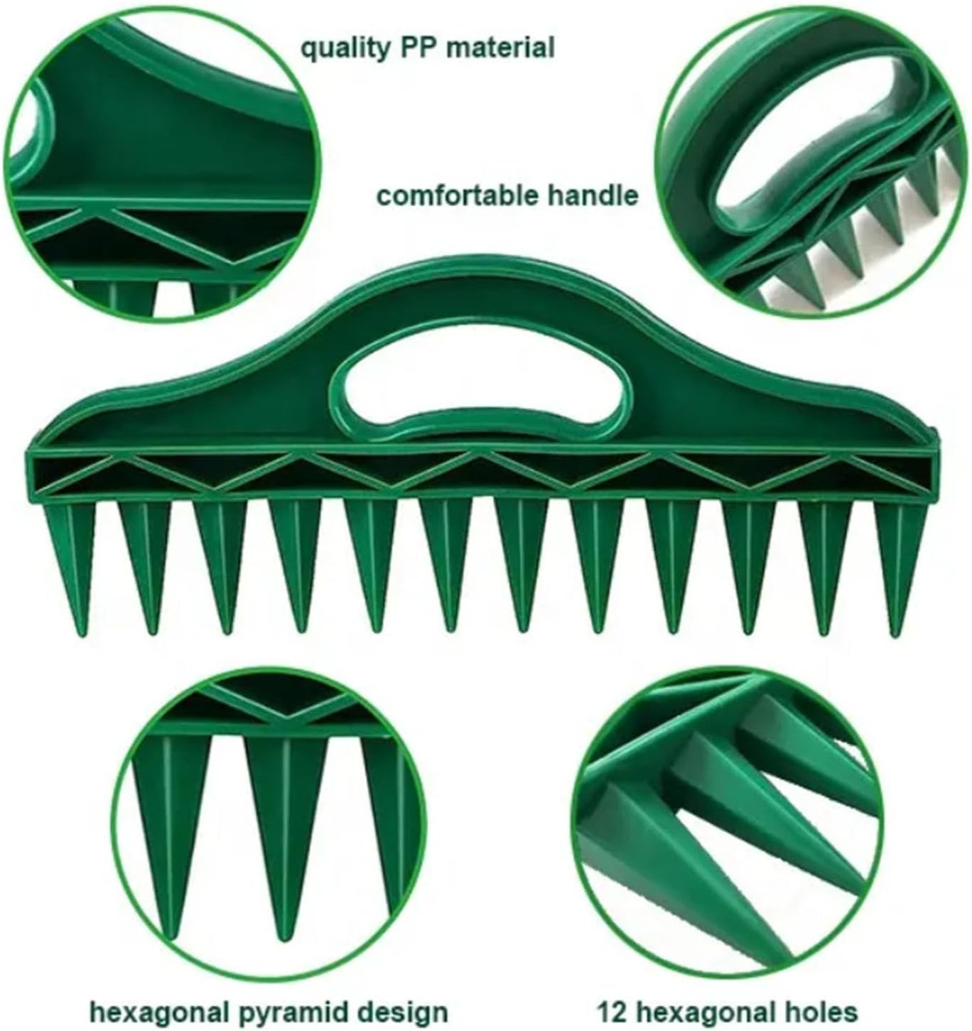 12-Hole Seed Planter Tool for Raised Beds & Pots - Fixed-Spacing Garden Dibber, Hand-Depth Control (Solid 190g)