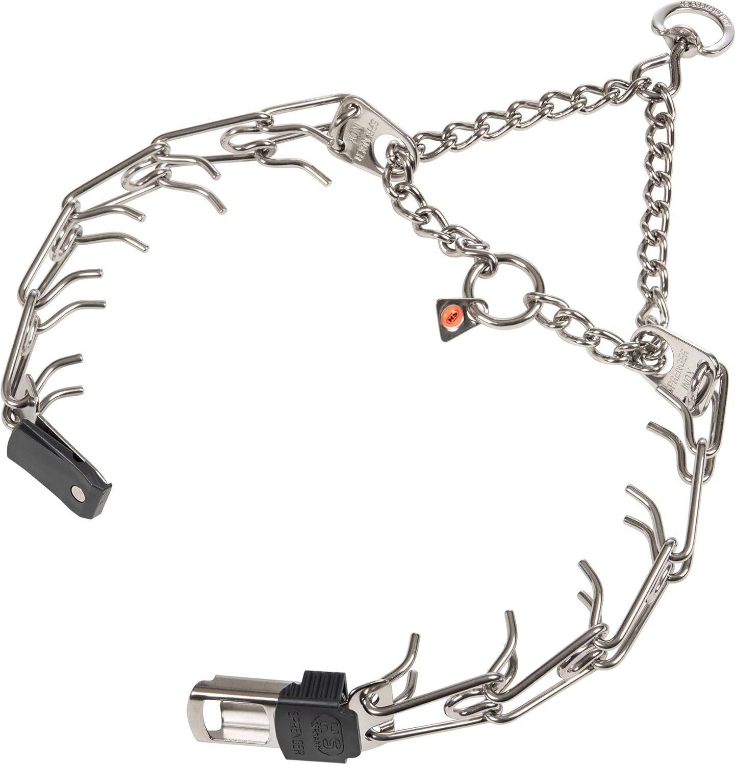Herm Sprenger Dog Training Prong Collar with Quick Release Cliclock Buckle and Swivel Ring | Adjustable Length Stainless Steel Collar Made in Germany for Large Dogs up to 20" Neck (3.2mm Prongs)