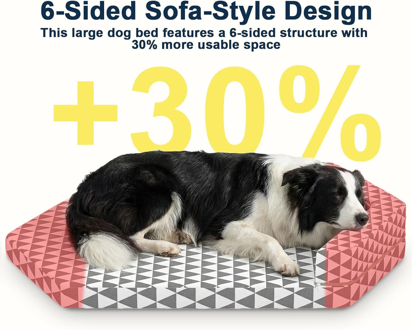 Orthopedic Dog Beds forMedium Dogs, Pet Bed with Sides,Removable Bolsters & cleanable Cover，M