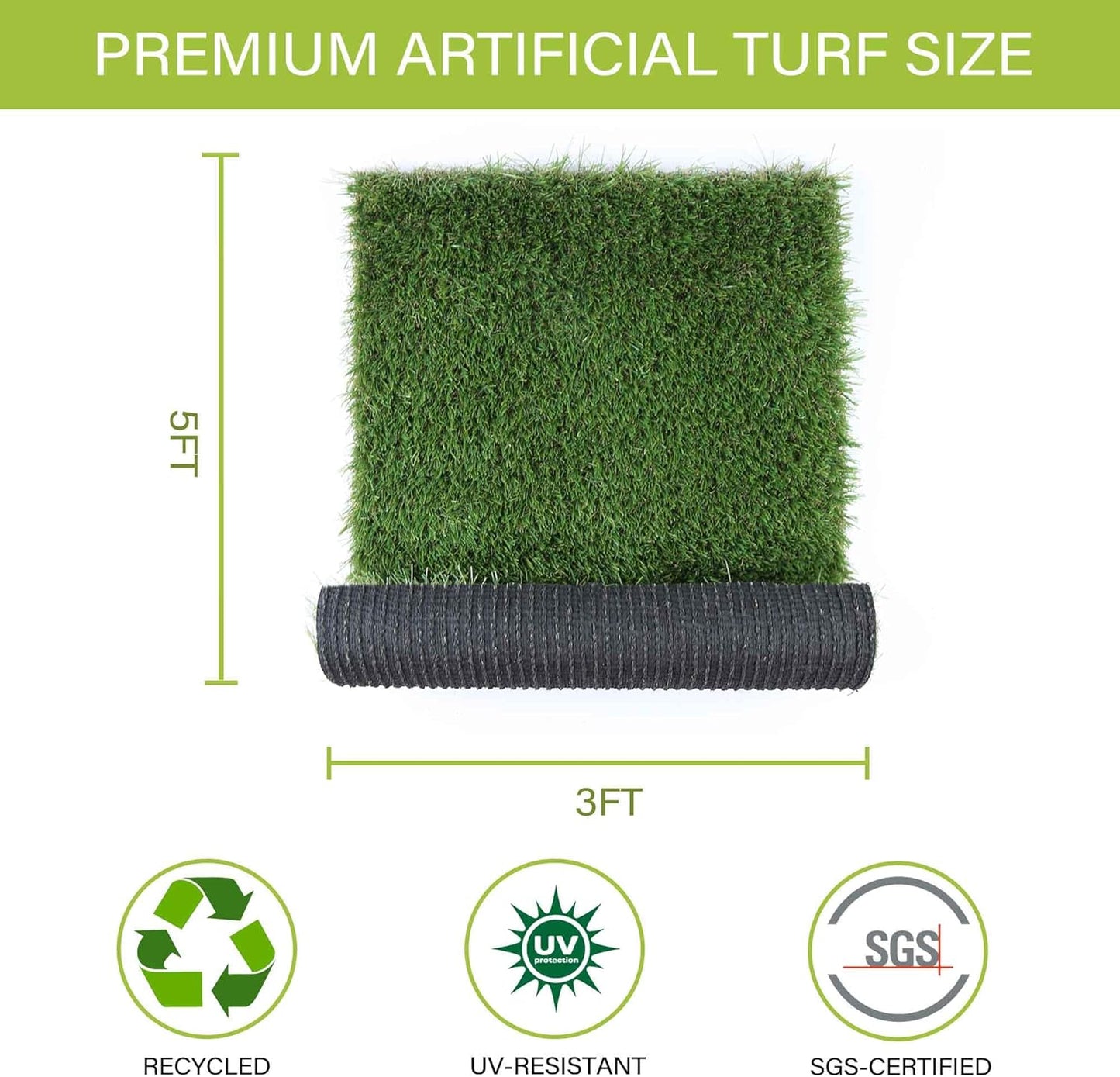 SunTurf Dogs Grass for Potty Training, Artificial Grass for Dogs Puppy Fake Grass Pads 3×5ft Large Supplies Pets Litter Rugs for Puppy Training
