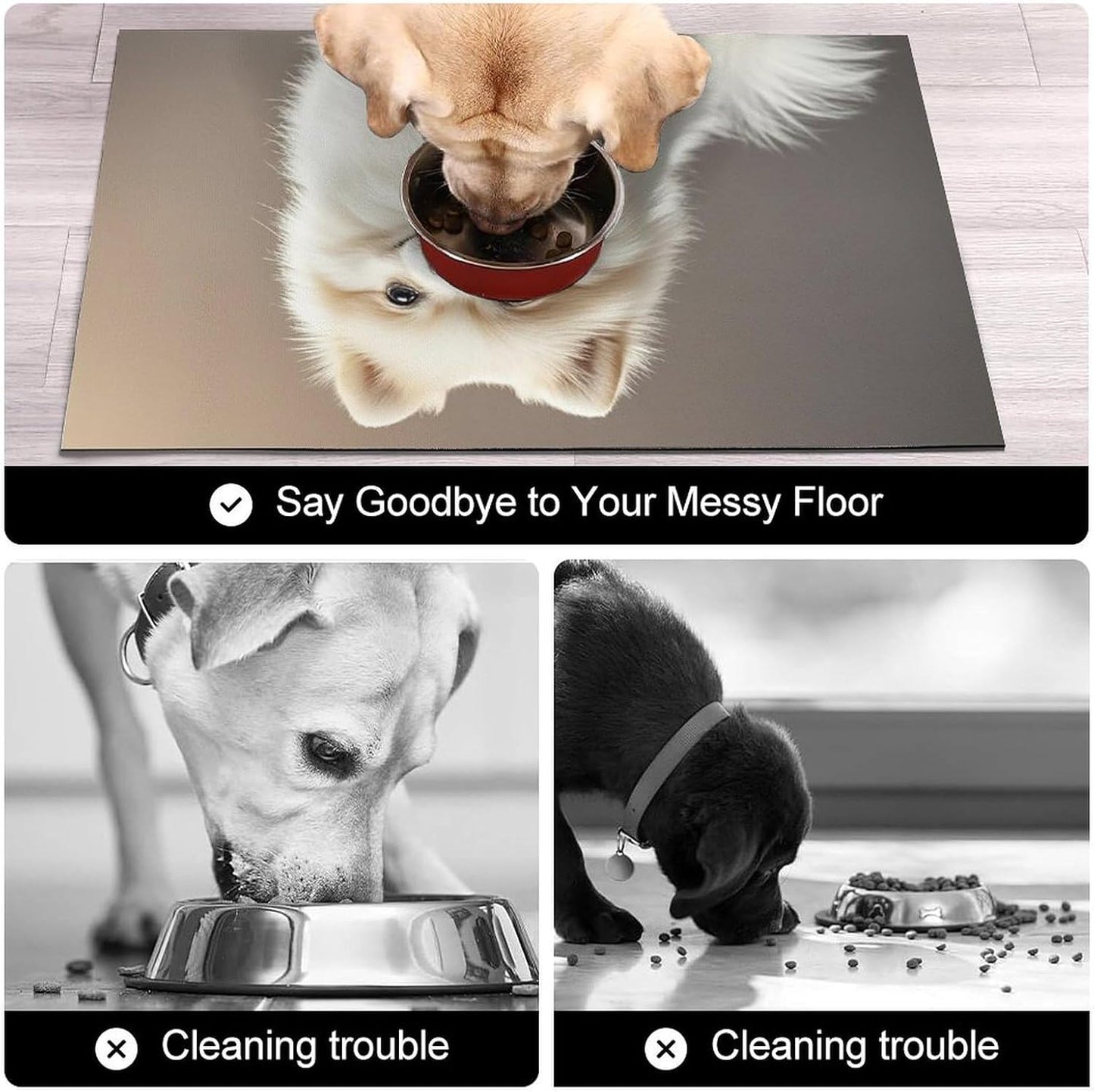 Dog Food Mat Pet Leather Tablecloth Pomeranian Dog Pet Feeding Mat Anti-Slip Dog Bowl Mats Absorbent Pet Placemats for Dogs Protect Floor Dogs Pad for Food and Water