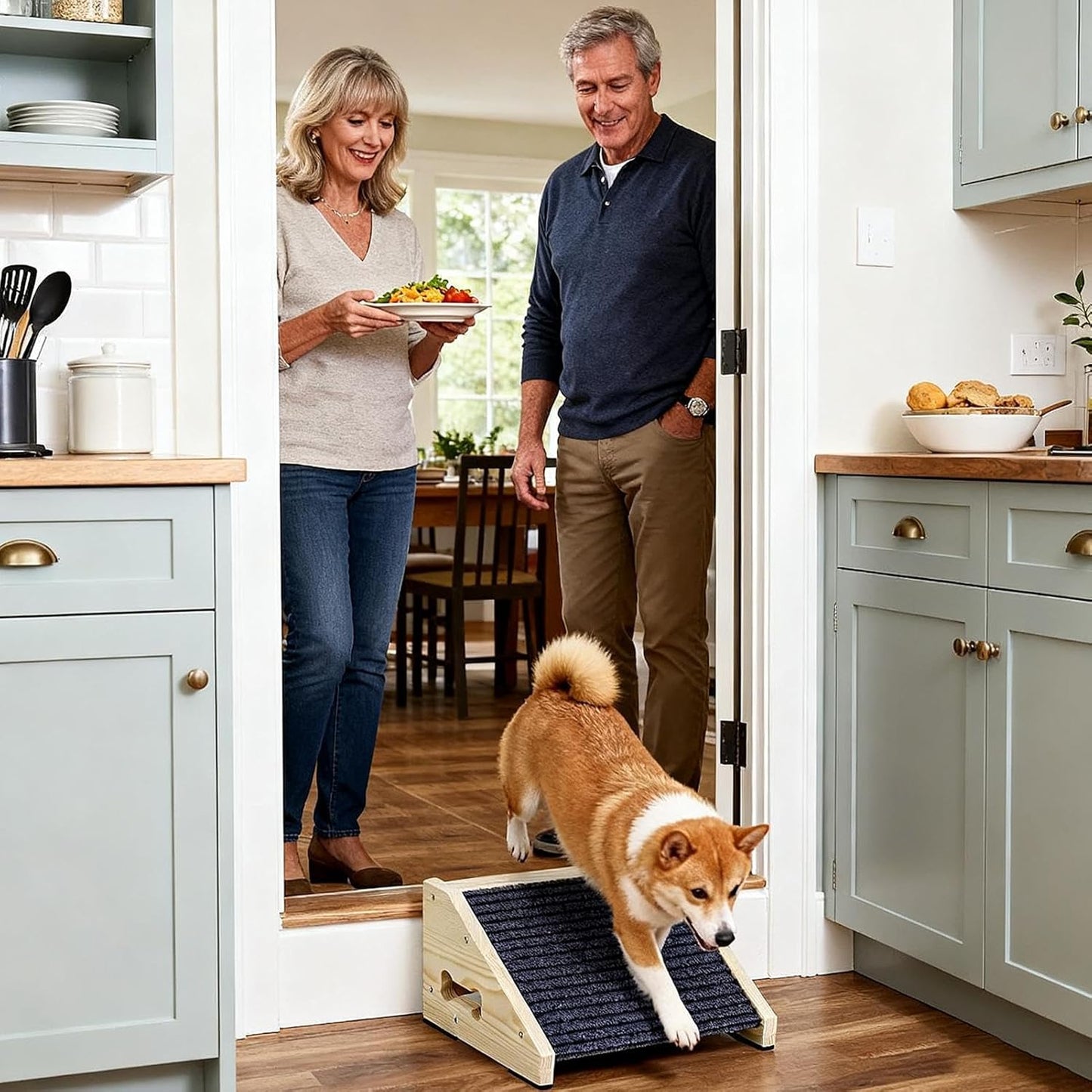 Wooden Dog Ramp - 26 Degree Non Slip, Portable Safety Ramps, Pet High Bed Climbing Stairs, Pet Ramp Accessory, Indoor Step Helper, for Couch Sofa Staircase Steps Indoor Use