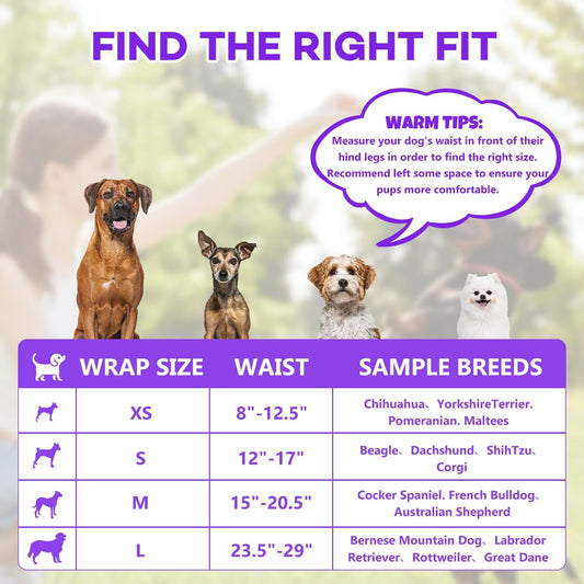50 Count Disposable Male Dog Wraps, Male Dog Diapers, Super Absorbent Pee Wraps, Belly Bands for Dogs, Leak Proof, Wetness Indicator, Puppy and Doggie Diaper for Peeing, X-Small