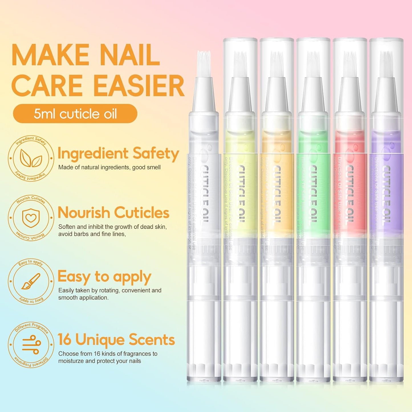 COSCELIA 16 PCS Cuticle Oil Pen for Nails Cuticle Revitalizer Oil Pens Set Nail Care Nourishment Treatment Moisturized Repair Pen Bulk Manicure Tools for Gel Nails