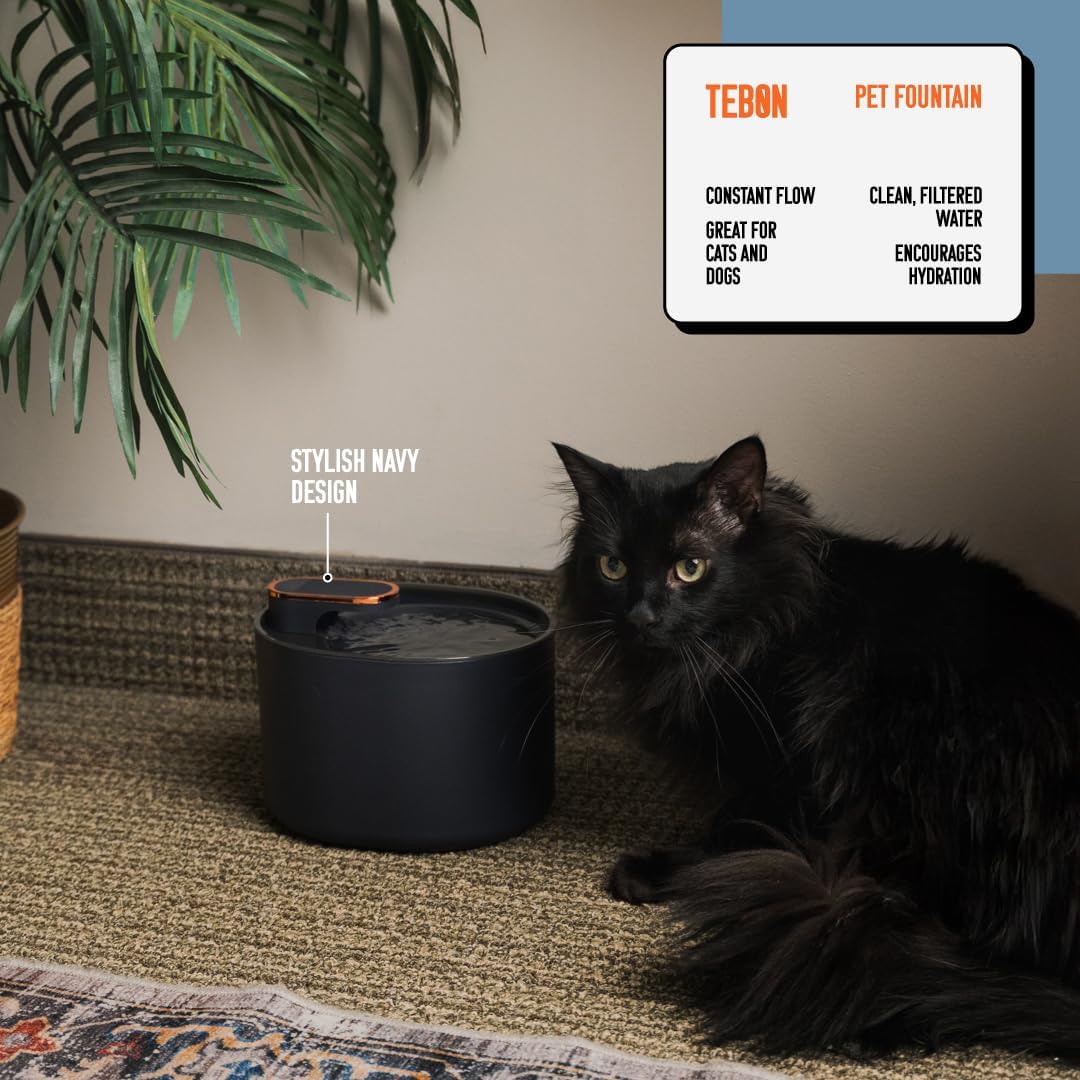 Tebon Cat Water Fountain – Automatic Pet Water Dispenser & Drinking Bowl – Versatile Cat Fountain for Cats – Automatic Pet Water Fountain