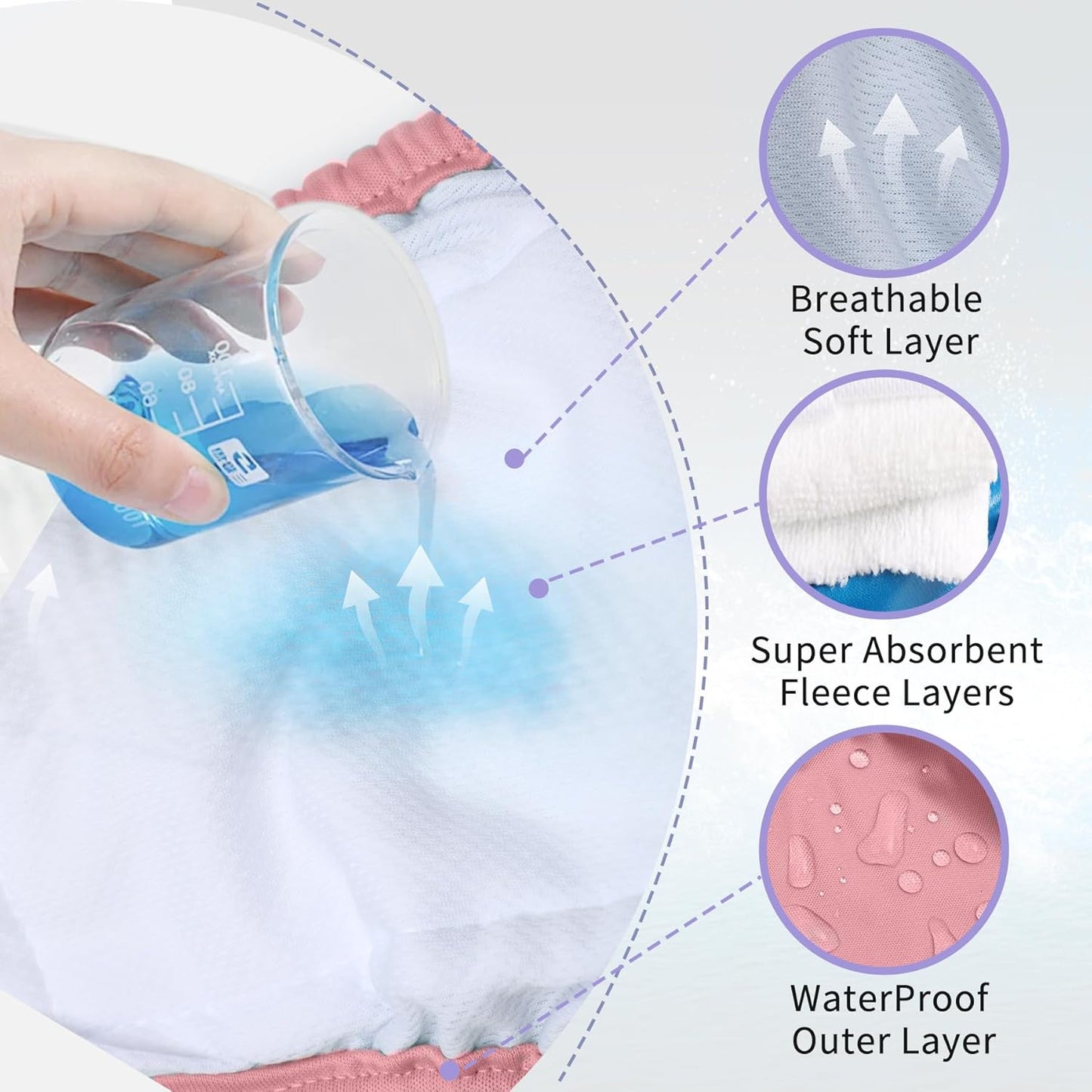 Female Dog Diapers for Small Dogs,4 Pack Reusable Washable Premium Puppy Diapers for Heat,Incontinence,Period Doggy Nappies,S