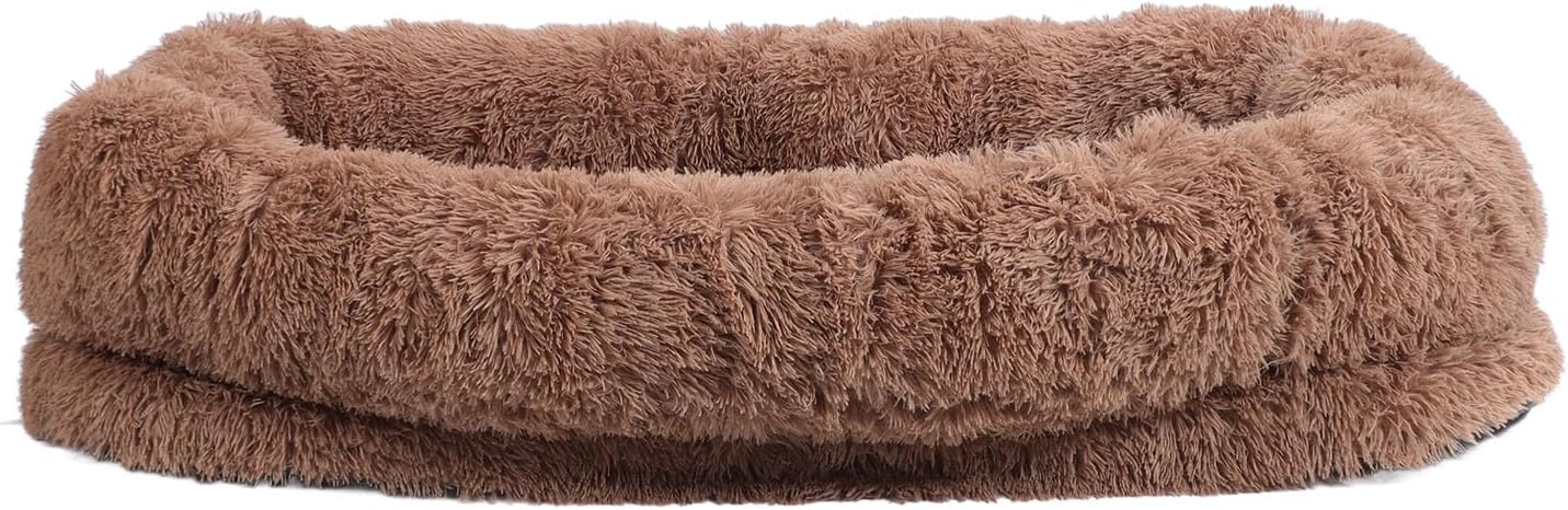 Large Human Dog Bed, Cozy Plush Sized Pet Bed with Removable Cover, Machine Washable Cloth, Ideal for Living Room, Bedroom, Office Human Dog Bed Large Dog Bed Humans