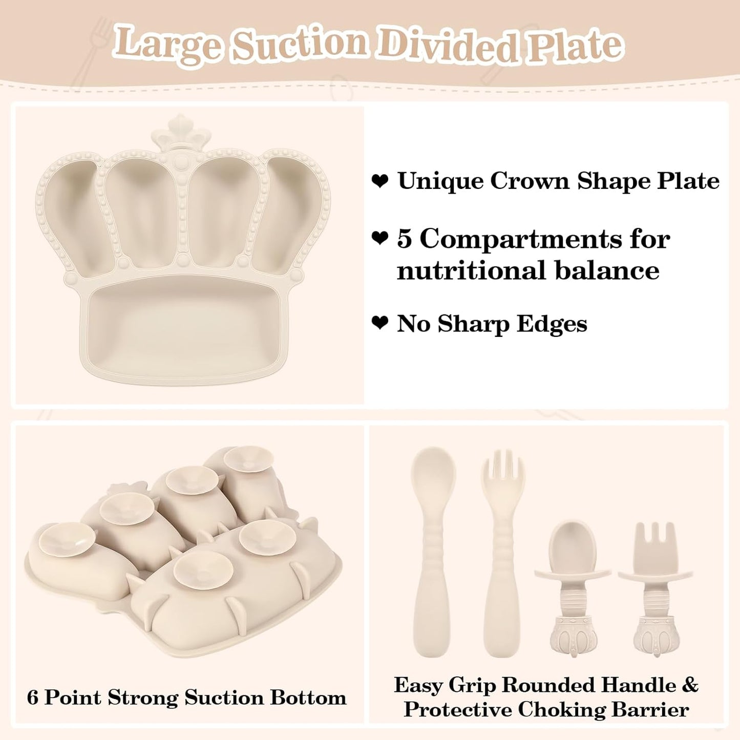 Silicone Baby Feeding Set 10 Pcs Baby Led Weaning Supplies Suction Bowl Divided Plate Baby Bibs Fruit Feeder Baby Spoons Forks Sippy Cup Toddler Utensil Sets Baby Essentials for Newborn Gift