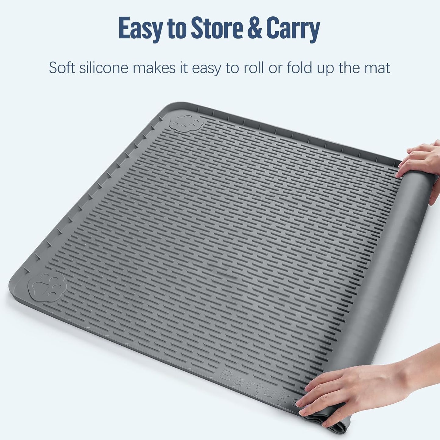 Pee Pad Holder for Dogs, 40" x 28" Silicone Pee Tray Mat Leak-Proof, High Edge, No Spill Pet Pad Holder for Puppy, Cat, Rabbit, Training Pads for Floor Protection, No Pee Pads (Dark Grey)