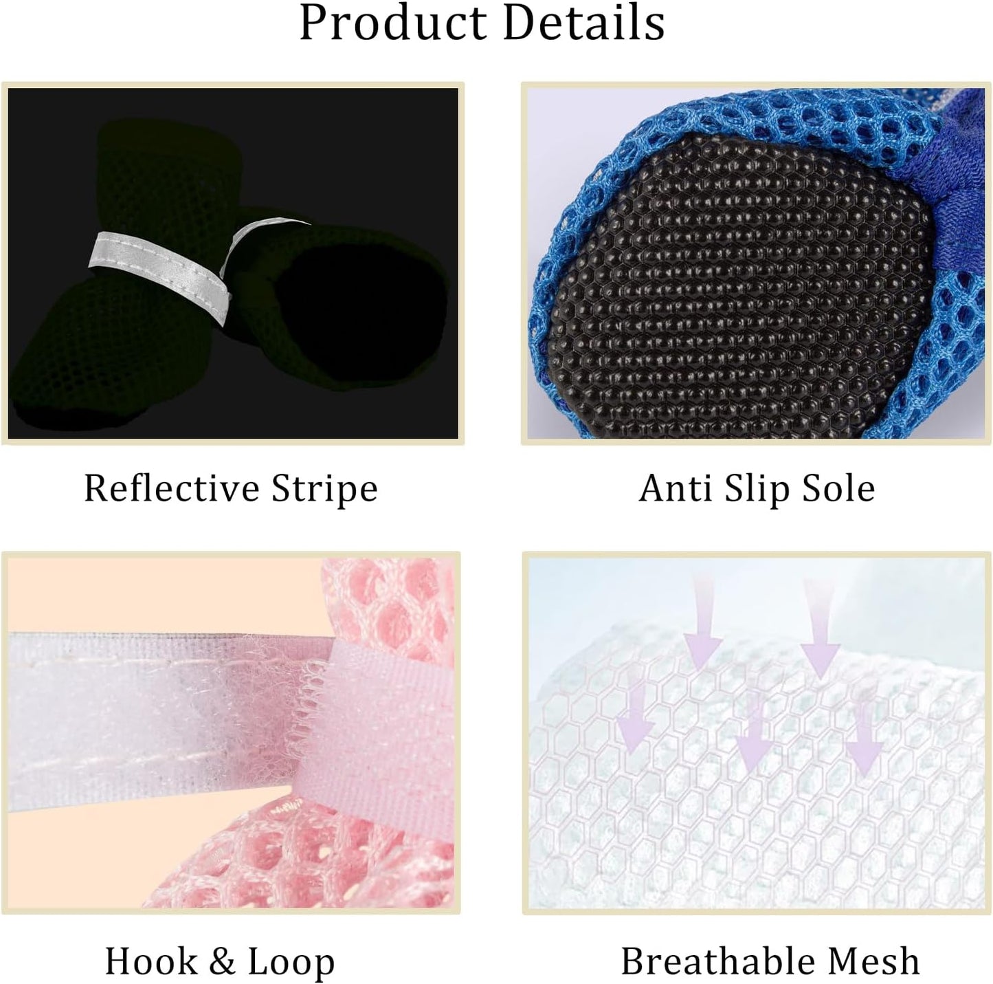 Breathable Dog Shoes,Summer Dog Paw Protector Anti-Slip Socks,Dog Outdoor Booties with Rubber Soles for Hiking and Running_M(Pink)