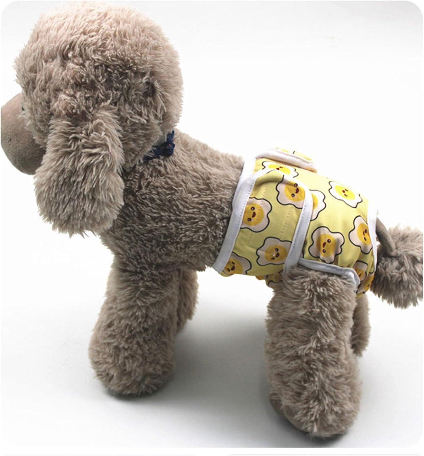 Dog Sanitary Pants Adjustable Leakproof Reusable Dog Physiological Shorts Female Dog Diapers for Outdoor Polyester (Sun Face Printing S)