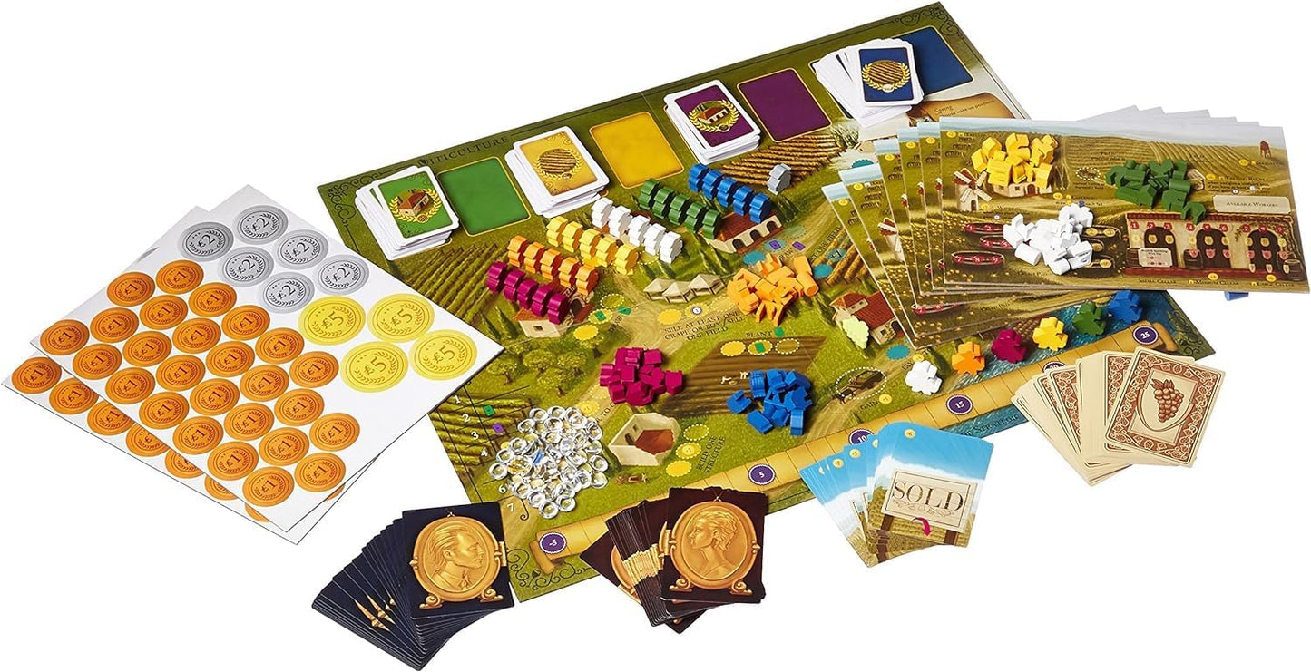 Stonemaier Games: Viticulture Essential Edition (Base Game) by Jamey Stegmaier | Create The Most Prosperous Tuscan Vineyard | Strategy Board Game for Adults and Family | 1-6 Players, 90 Mins