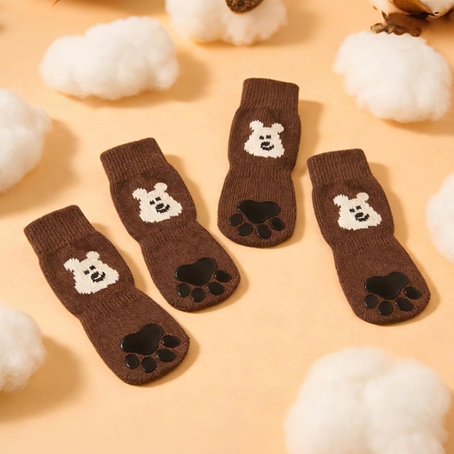 Dog Grip Socks | Soft Footwear with Adjustable Strap,Prevent Licking Pet Socks,for Small Medium Large Breeds Living Room Bedroom Indoor Floor Apartment