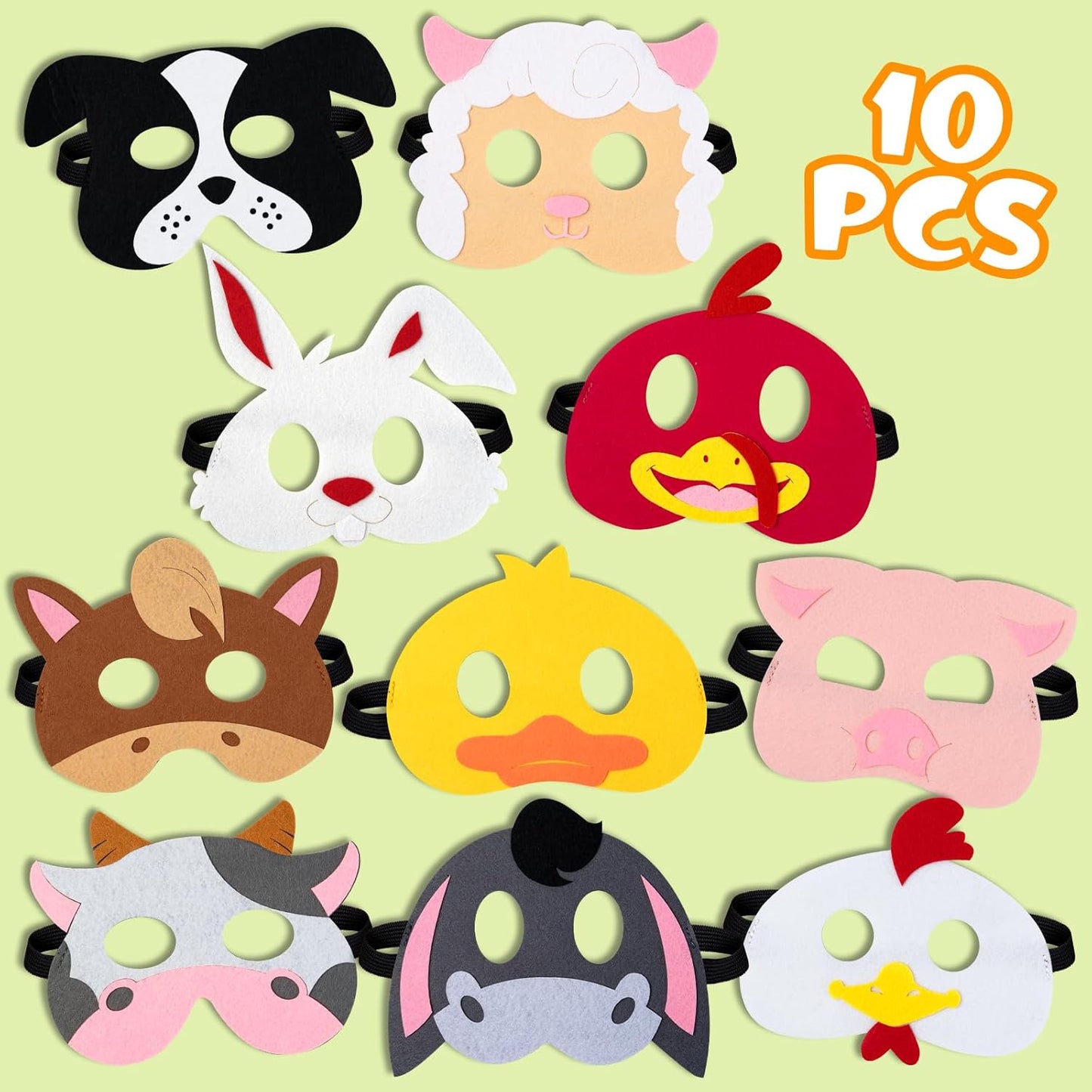 Farm Animals Birthday Party Favors Set 82 PCS Barnyard Animal Masks Sticker Keychains Straw Slap wristbands Rubber Pigs Gift for Kids Birthday Party Baby Shower Goodie Bag Filles Supplies