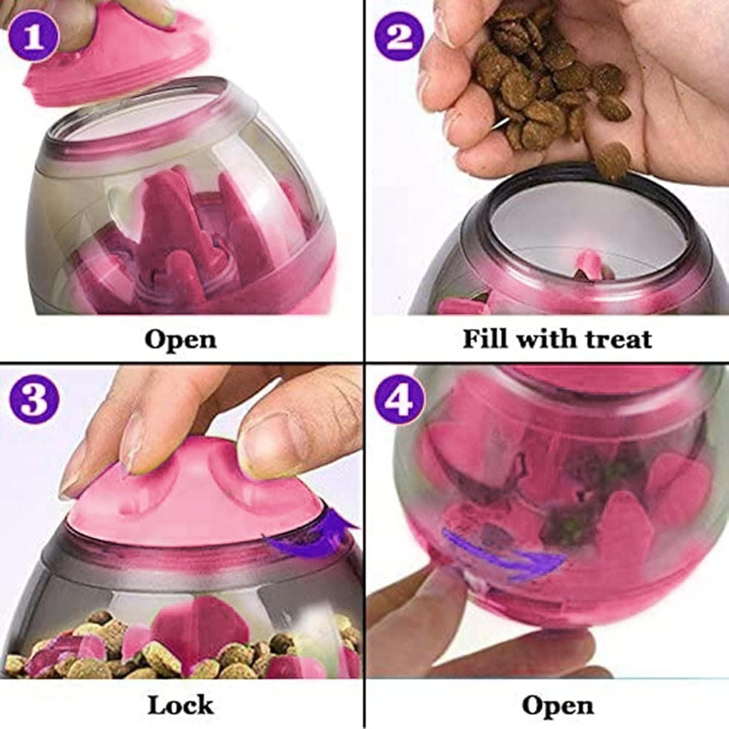SunGrow Puppy, Small Dog Breeds, and Pocket Pet Treat Ball, Boredom Buster Ends Naughty Chewing and Bloat, Encourages Exercise, Interactive Puzzle Feeder Ideal for Rabbits, Rats, and Hamsters, 4.6”