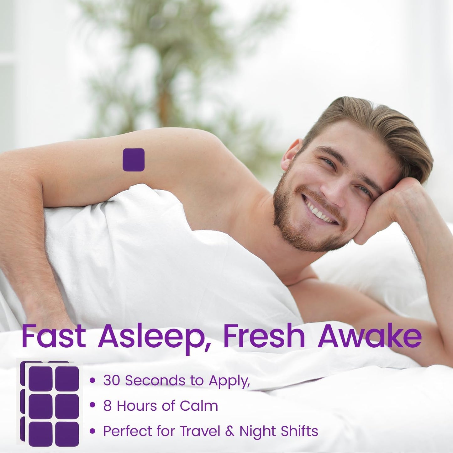 Scosvvi Sleep Patches for Adults: Extra Strength Plant-Based Sleep Aid with Lavender & Chamomile - Non-Habit Forming Nighttime Patch for Relaxation & Restful Sleep - 8-Hour Time Release - 60PCS