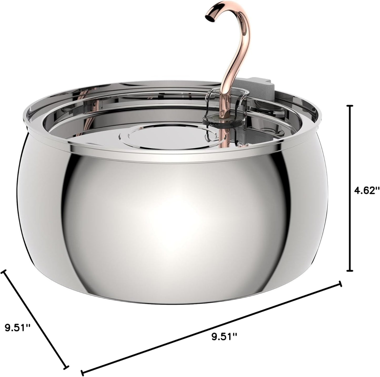 Tomxcute Swan Neck Cat Water Fountain - Elegant Swan Neck Copper Spout Design Cat Fountain for Drinking, 4.0L Large Capacity Ultra Quiet Kitty Drinking Fountain for Cats, Small Dogs, Multiple Pets