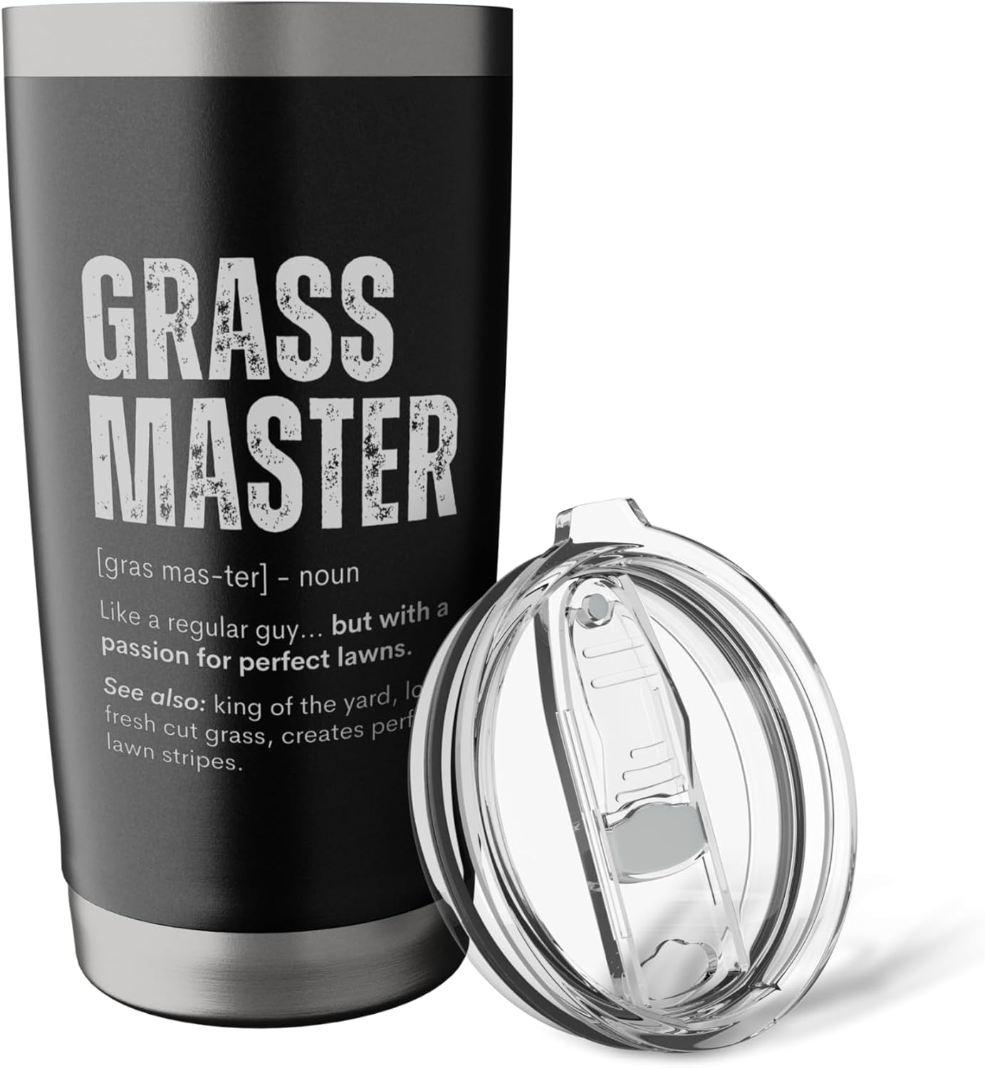 Grass Master Funny Lawn Care Gift for Yard Enthusiasts Stainless Steel Insulated Tumbler