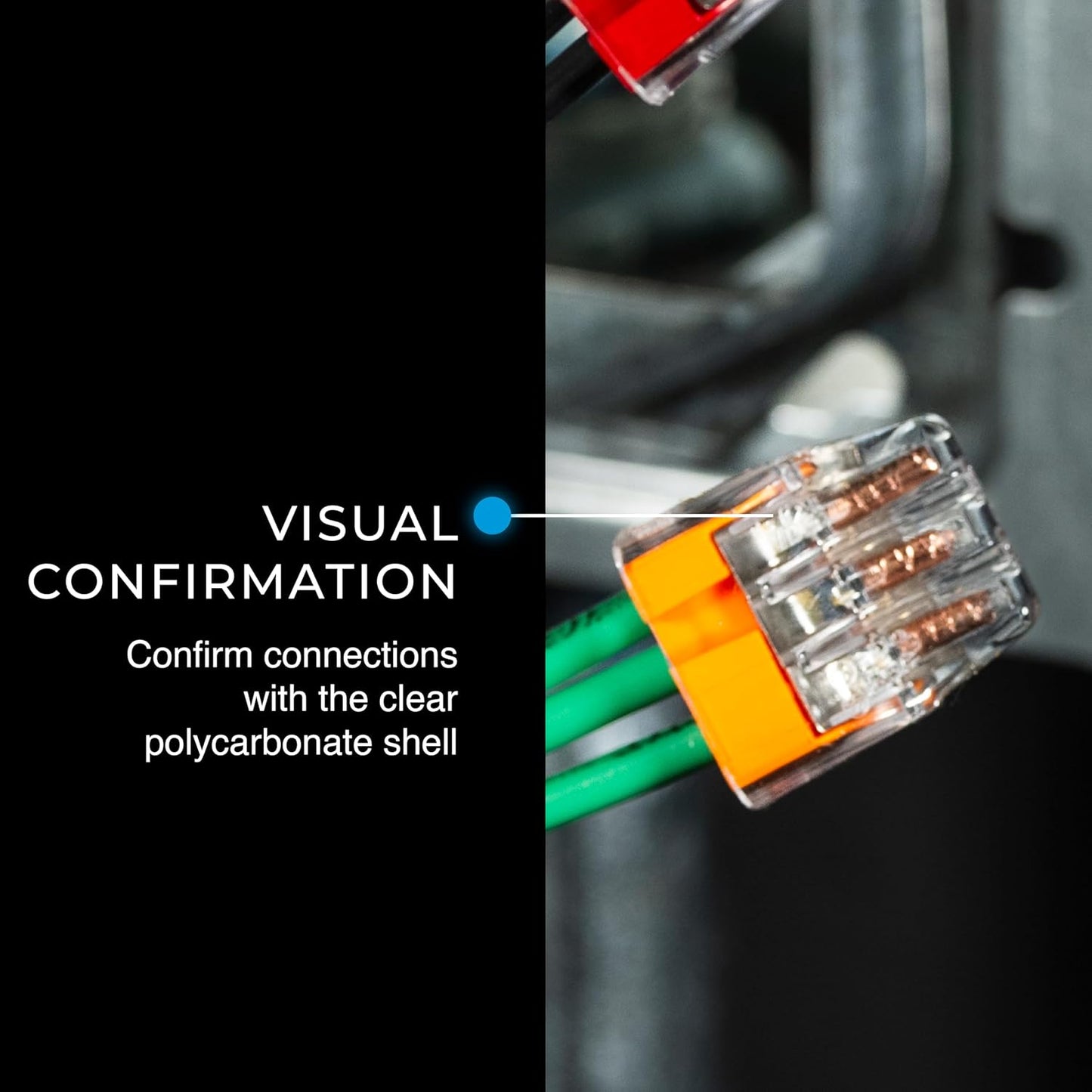 Ideal Electrical in-Sure Push-in Wire Connector, 3-Port (30-1033P), Bag of 100—Color Coded No-Twist Connectors for Solid and Stranded Wires